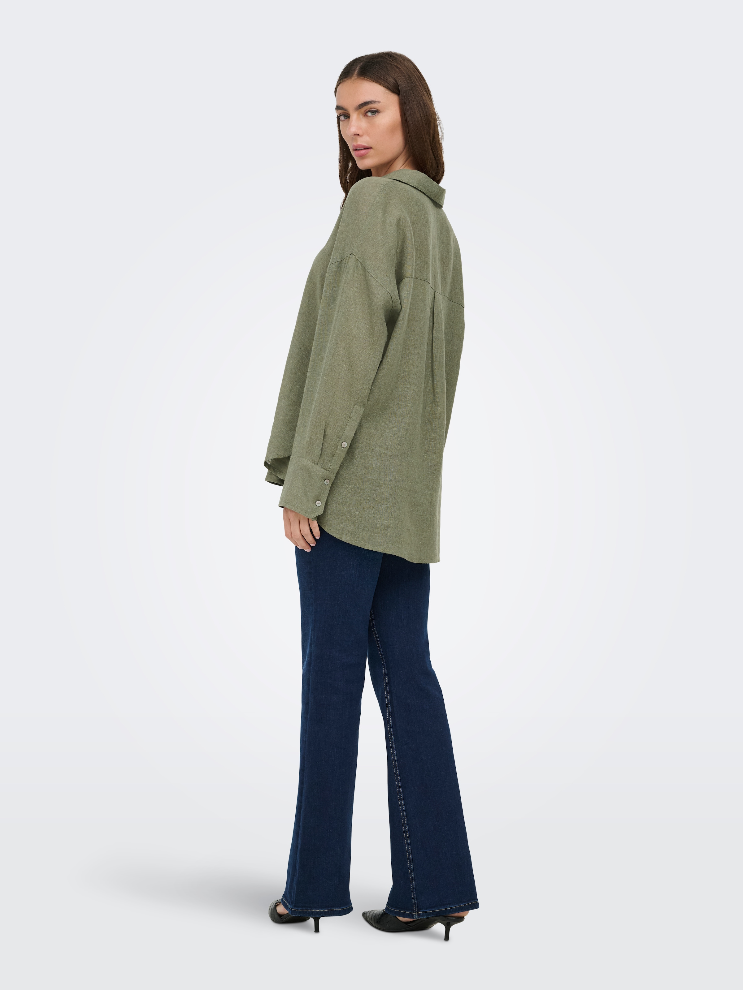 ONLY Hemdbluse »ONLBRUXELLES V- LS LIN BL SHIRT PNT NOOS« mit Leinen