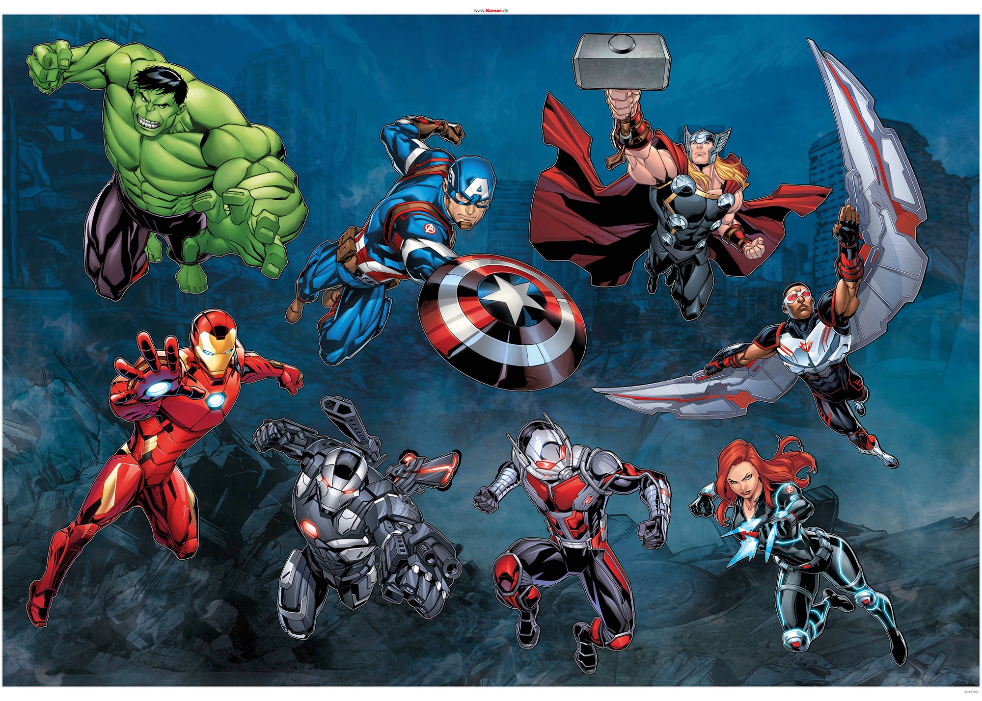 Komar Wandtattoo »Avengers 100x70 kaufen (Breite Online Wandtattoo Action«, im (8 cm Shop St.), OTTO selbstklebendes Höhe), x