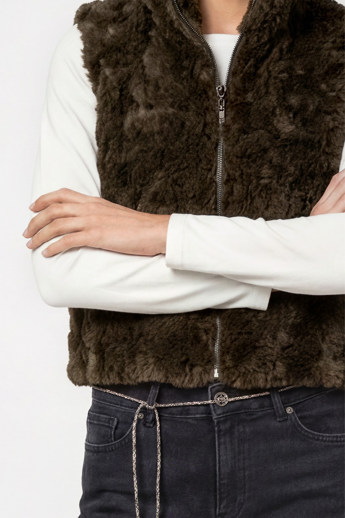 Monari Fellimitatweste »Weste Basic fake fur« Regular fit mit Stehkragen