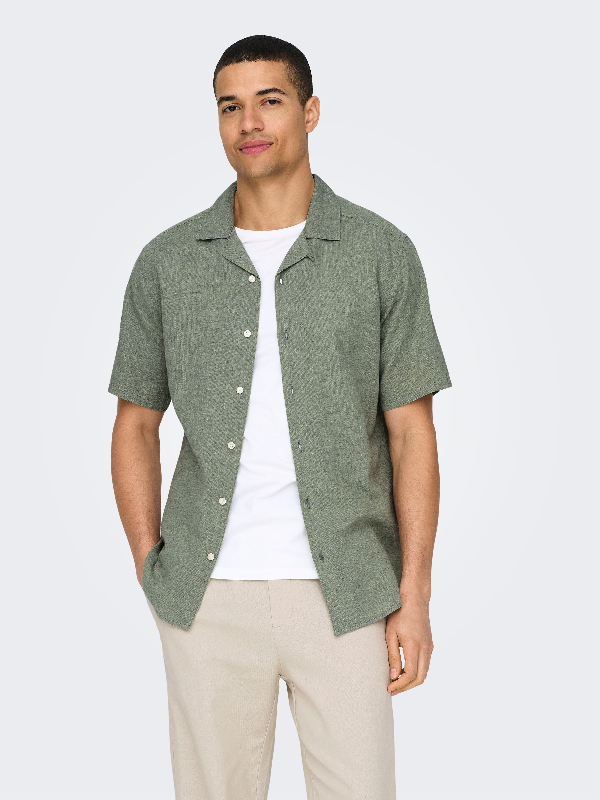 ONLY & SONS Kurzarmhemd »ONSCAIDEN SS SOLID RESORT LINEN NOOS«