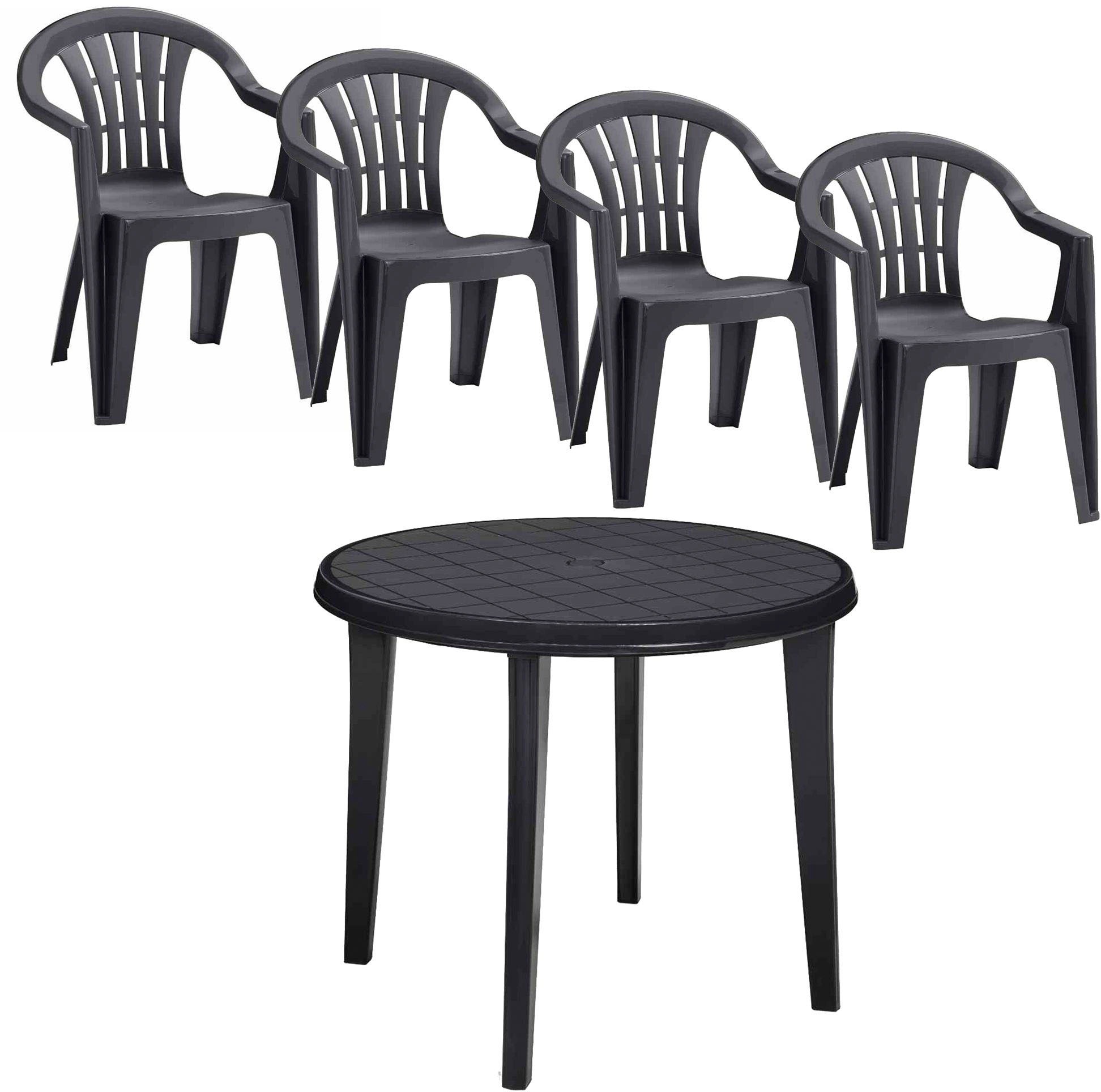 Jardin Garten-Essgruppe »Cuba / Lisa«, (Set, 5 tlg.), bestehend aus 4 Sesseln und 1 Tisch