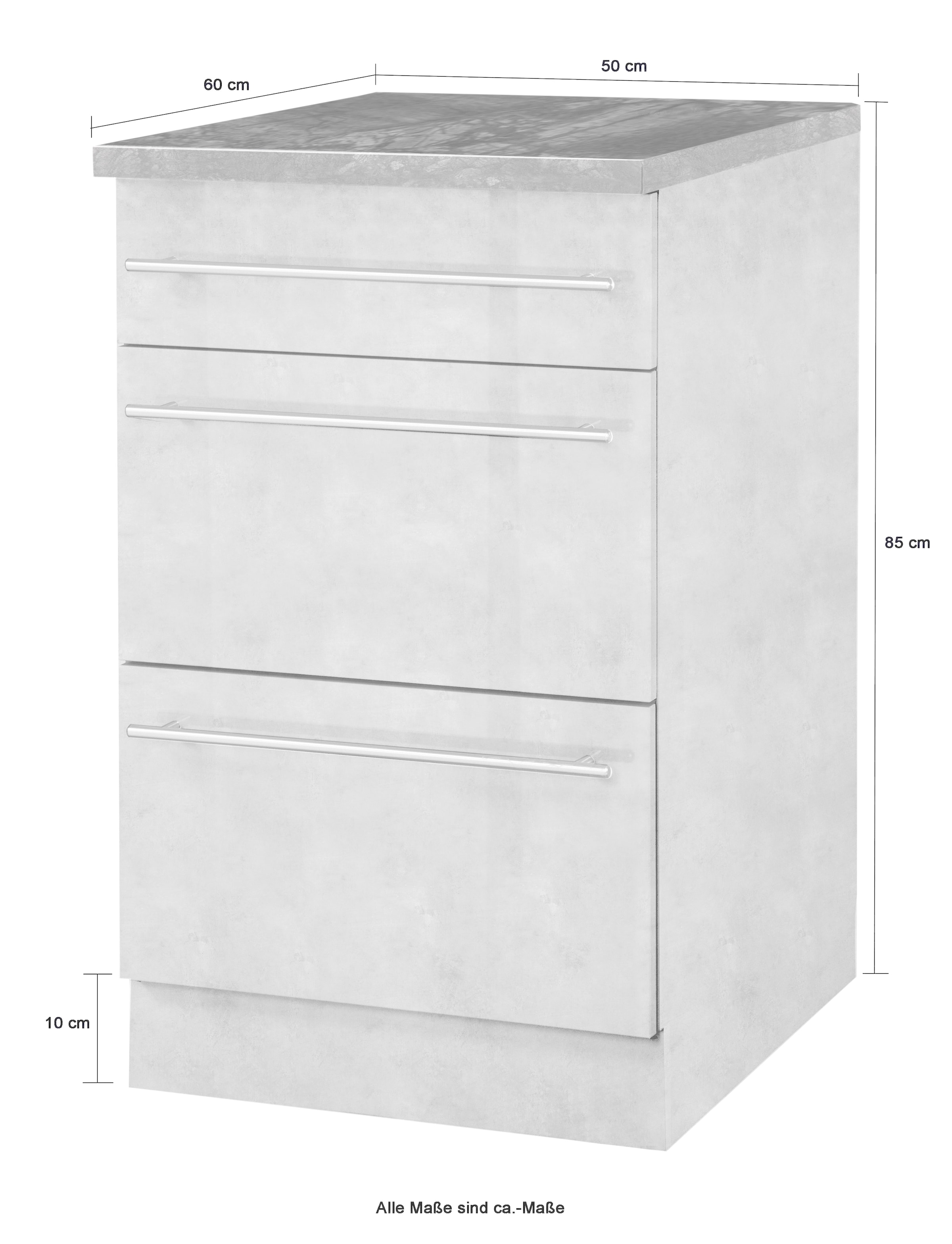 wiho Küchen Unterschrank »Chicago«, 50 cm breit mit 2 Auszügen