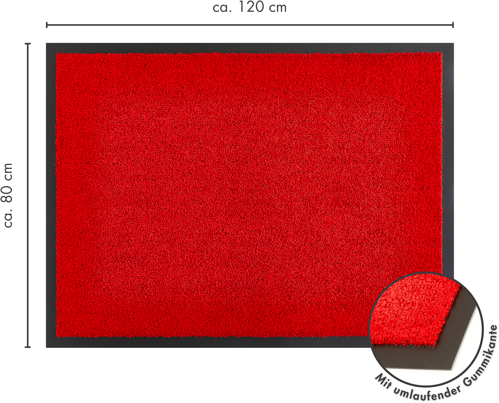 my home Fußmatte »Emil, Made in Netherlands«, rechteckig, 6 mm Höhe, Schmutzfangmatte, Uni Farben, rutschhemmend, pflegeleicht