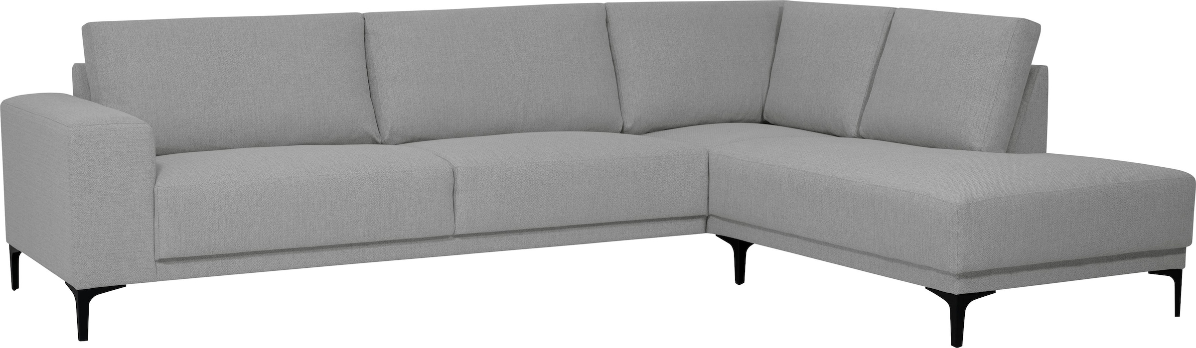OTTO home Ecksofa »Xander, L-Form,« Breite 289 cm, Webstoff, Soft-Touch Chenille, schwarze Metallfüße