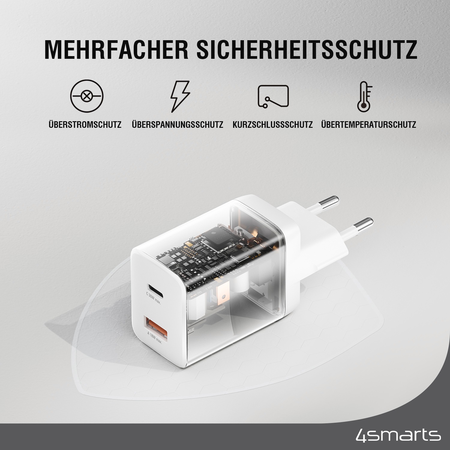 4smarts USB-Ladegerät »Ladegerät PDPlug Duos 30W 1xUSB-C, 1xUSB-A«