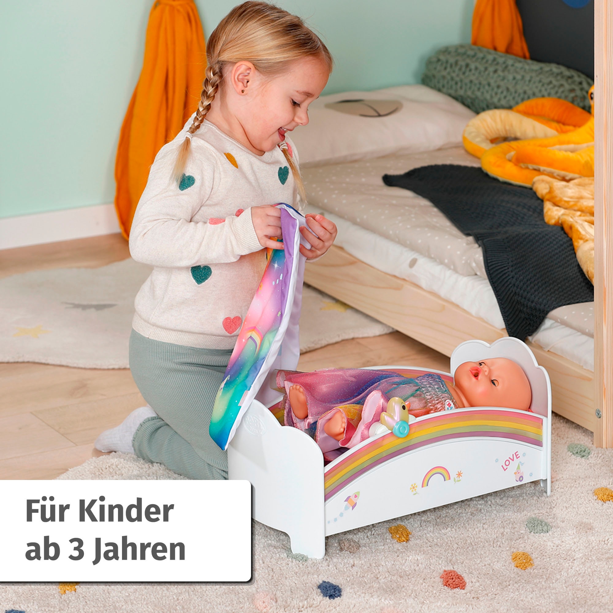 Baby Born Puppenbett »Regenbogen«, mit Licht- und Soundeffekt