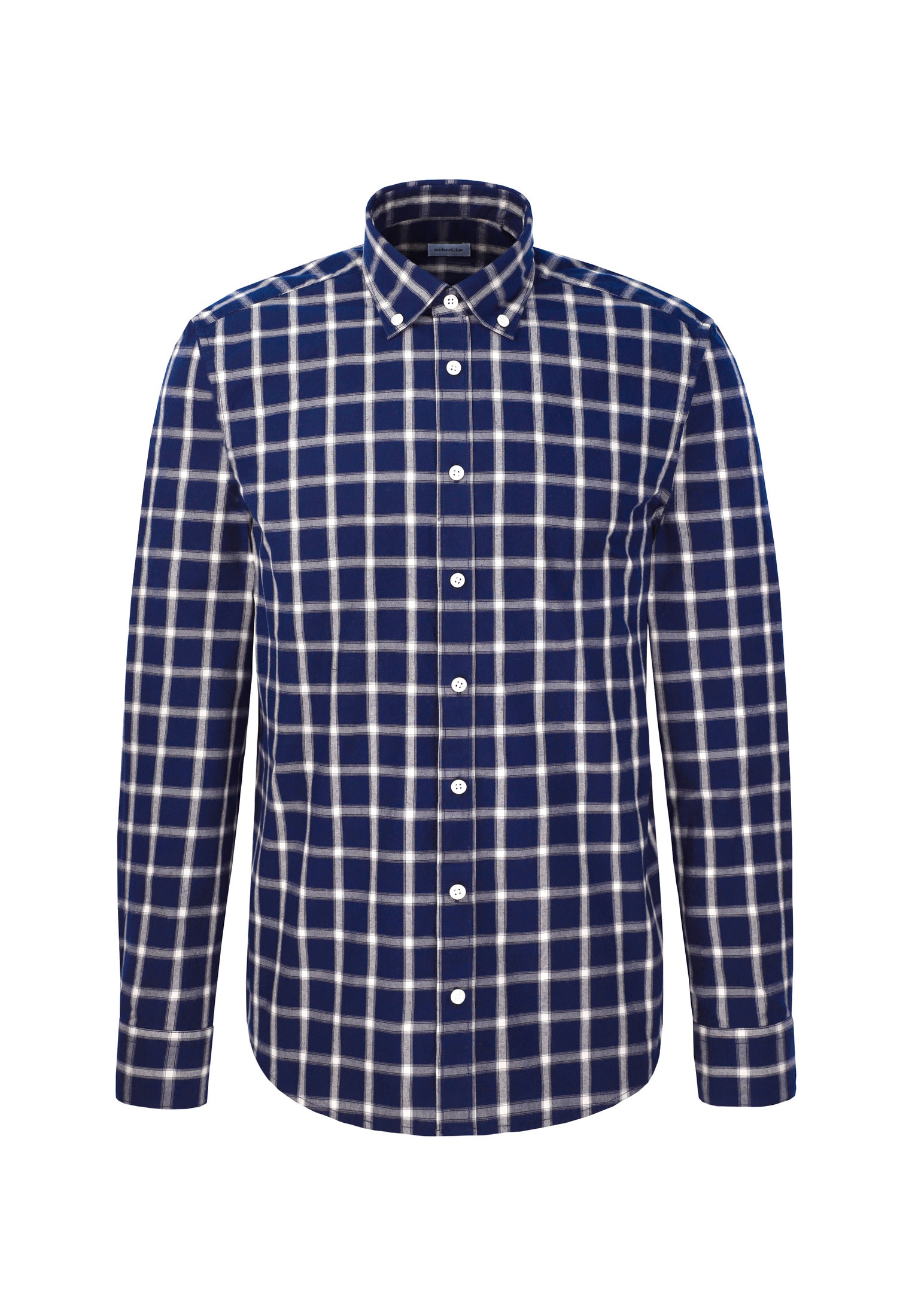 seidensticker Businesshemd Regular 1/1 Button-Down-Kragen Karo
