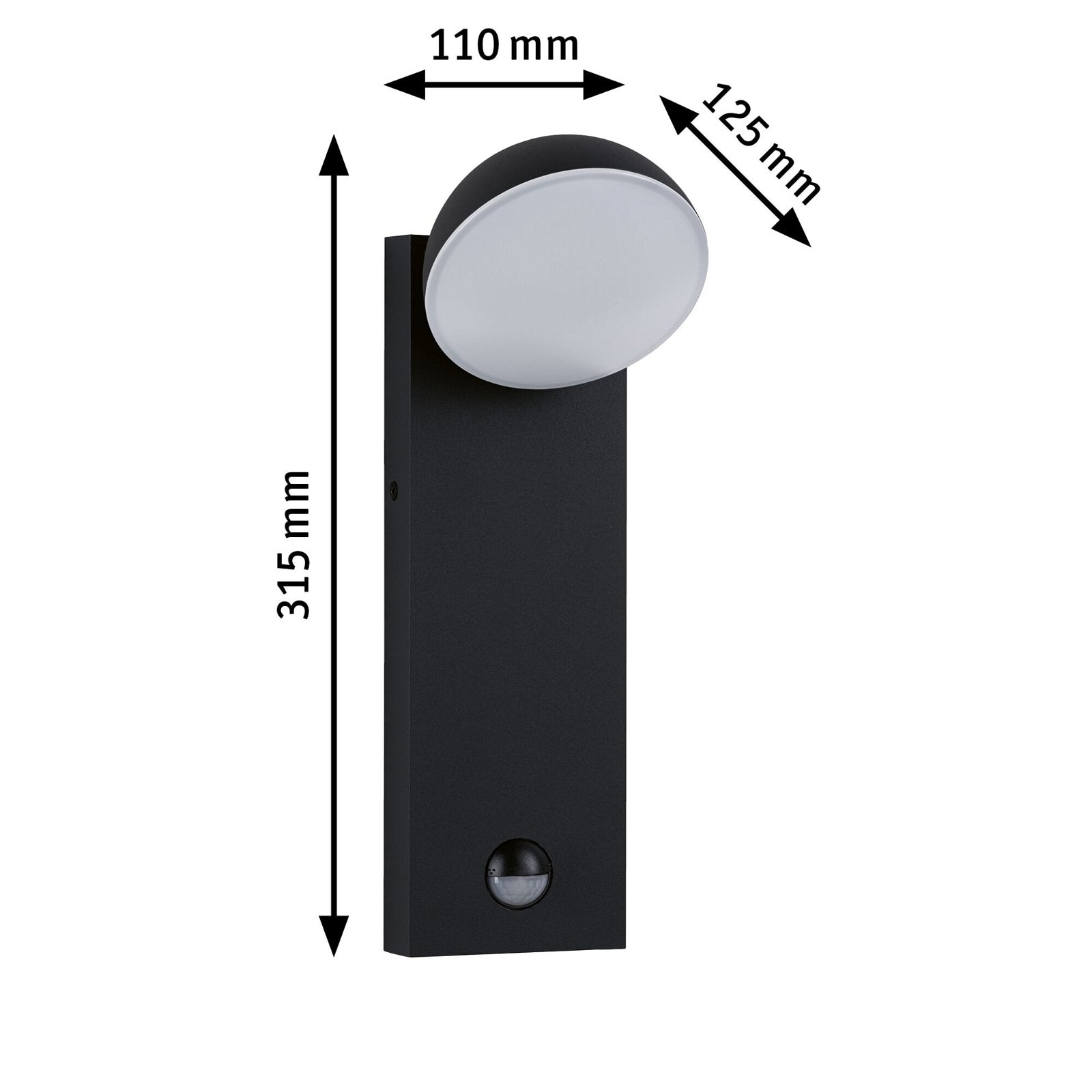 Paulmann LED Außen-Wandleuchte »Puka IP44 rund 110x125mm 3000K 8,5W 460lm 230V Anthrazit Aluminium«, 1 flammig, seewasserresistent