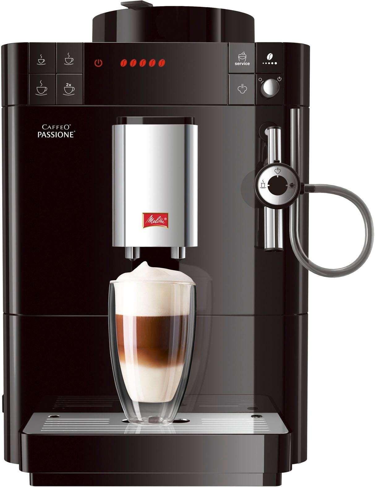 Melitta Kaffeevollautomat Reinigung OTTO Tassengenau »Passione® frisch gemahlen, bestellen F53/0-102 für Service-Taste schwarz«, jetzt & bei Entkalkung