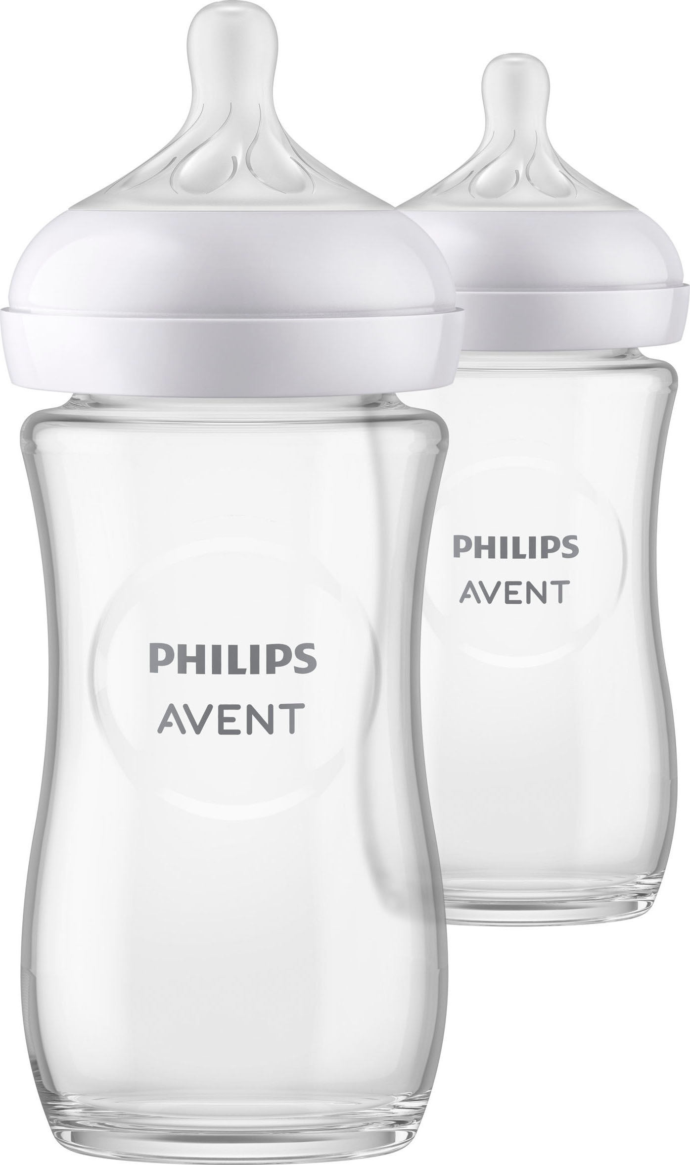 Philips AVENT Babyflasche »Natural Response SCY933/02«, 2 Stück, 240ml, Glas, ab dem 1. Monat