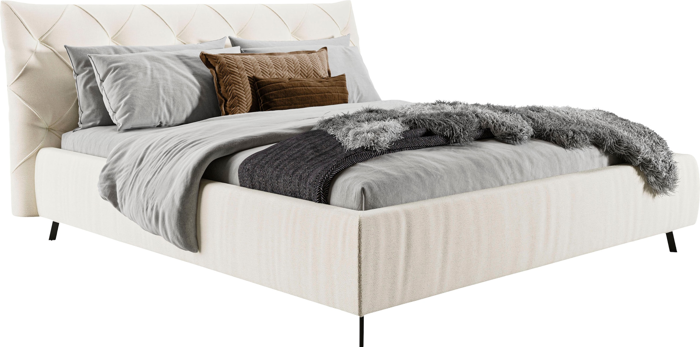 Home affaire Polsterbett »Elloree, in 4 Breiten bis 200cm, auch in Leder« Kopfteilhöhe 105 cm, belastbar bis 280 kg, auch in Überlänge 220cm