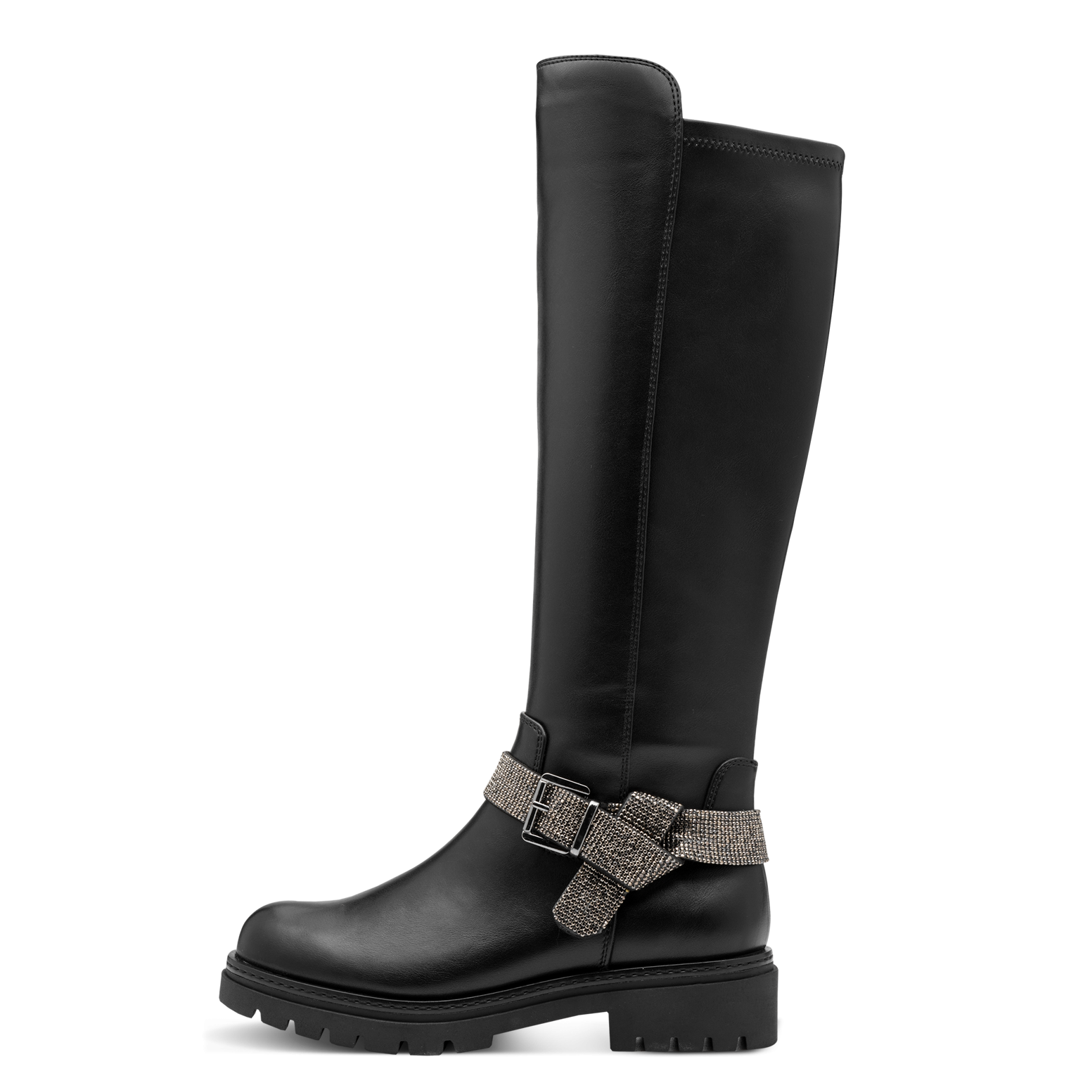 MARCO TOZZI by GMK Stiefel  , Blockabsatz, Langschaftstiefel mit schmuckbesetztem Zierriegel