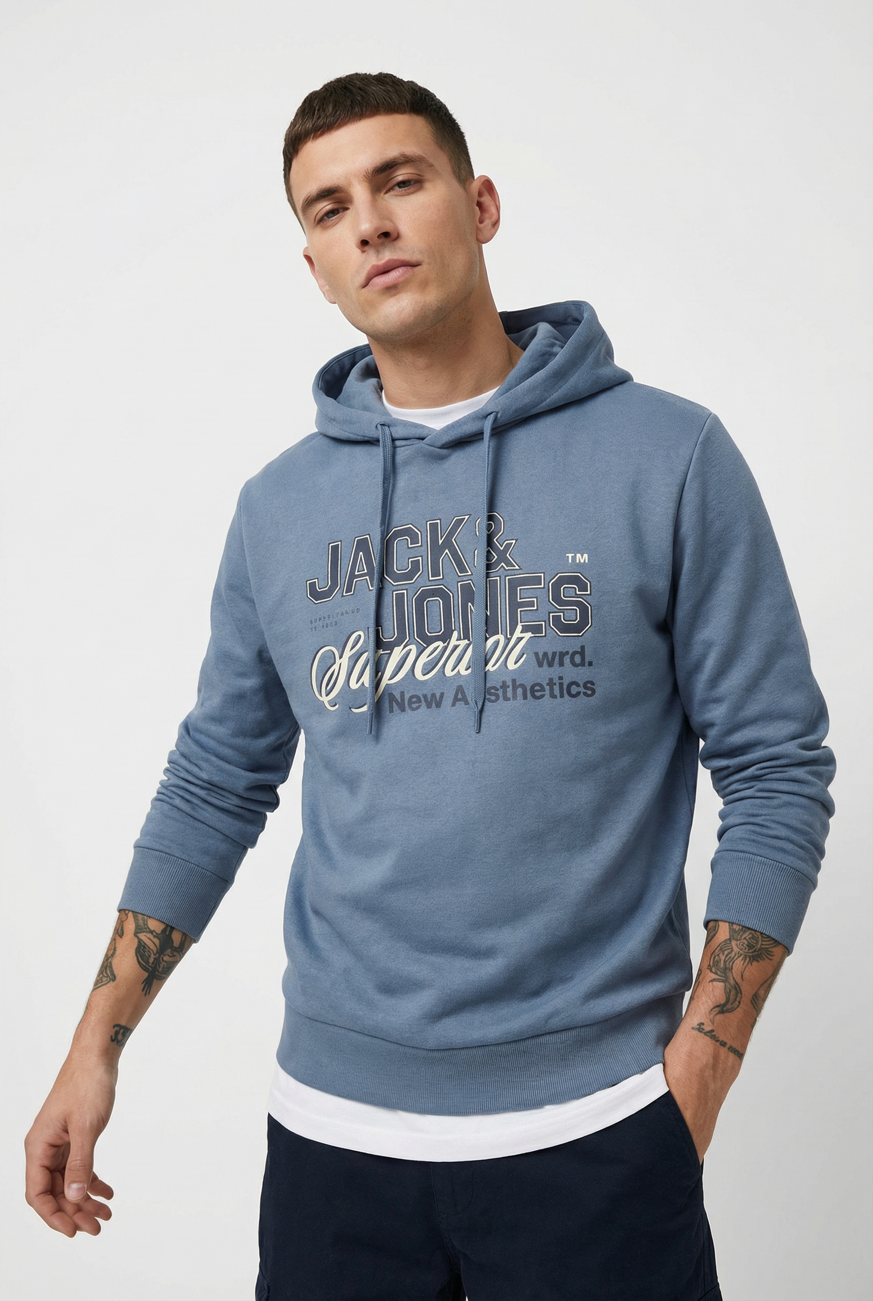 Jack & Jones PlusSize Hoodie »JJELOGO SWEAT HOOD 2 COL 24/25 NOOS PLS«, mit Logo Frontprint
