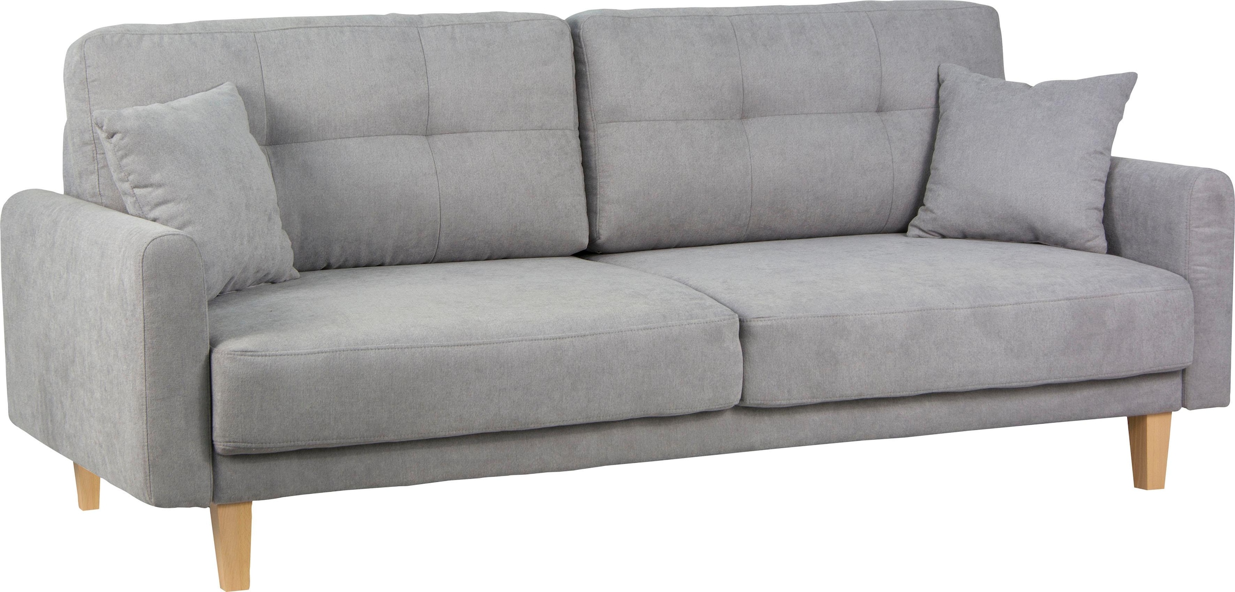 Home affaire 3-Sitzer »TRIPLO optionale Schlafsofa mit Bettkasten, Maße B/T/H: 215/100/89 cm«, Wahlweise Bettfunktion - Liegefläche 145x191 cm, Rücken-, Zierkissen