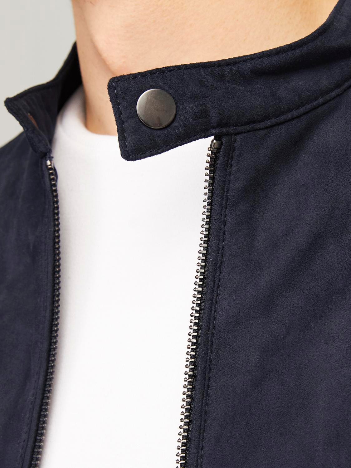 Jack & Jones Lederimitatjacke »JJEDYLAN CLEAN JACKET NOOS«, ohne Kapuze, mit Bandkargen