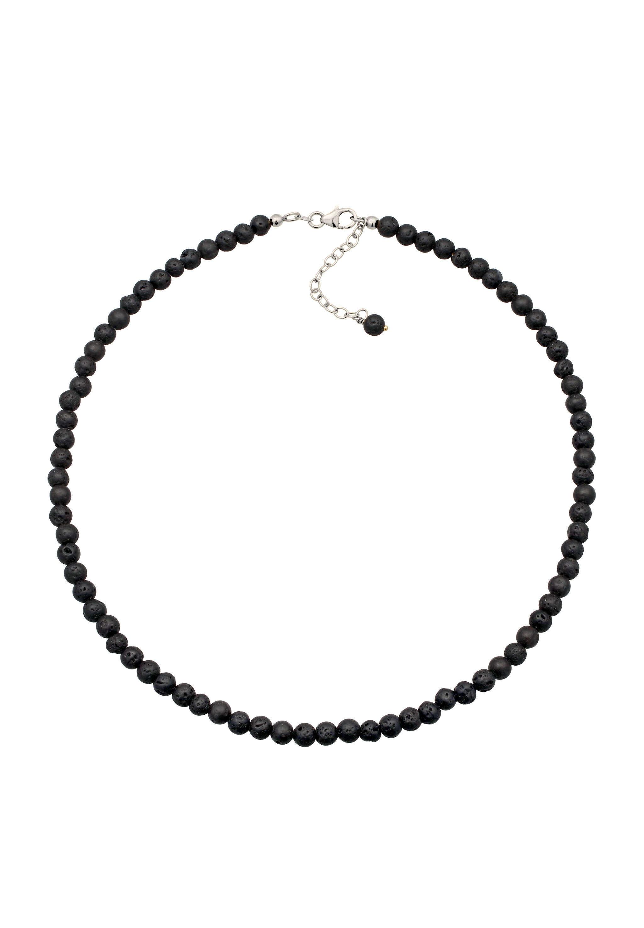 Elli Silberkette »Halskette Perlen Lava Schwarz 925 Sterling Silber«