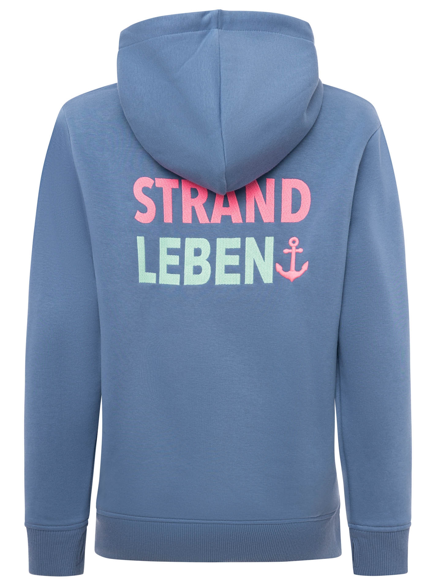 Zwillingsherz Hoodie »"Meine Heimat"«, mit aufgesticktem "Strand"-Schriftzug vorne und hinten
