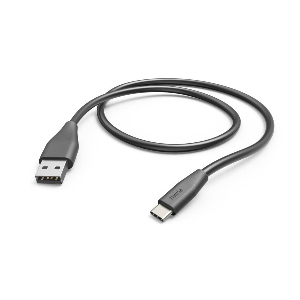 Hama USB-Kabel »USB-Kabel Ladekabel, USB-A - USB-C, 1,5 m, Schwarz«