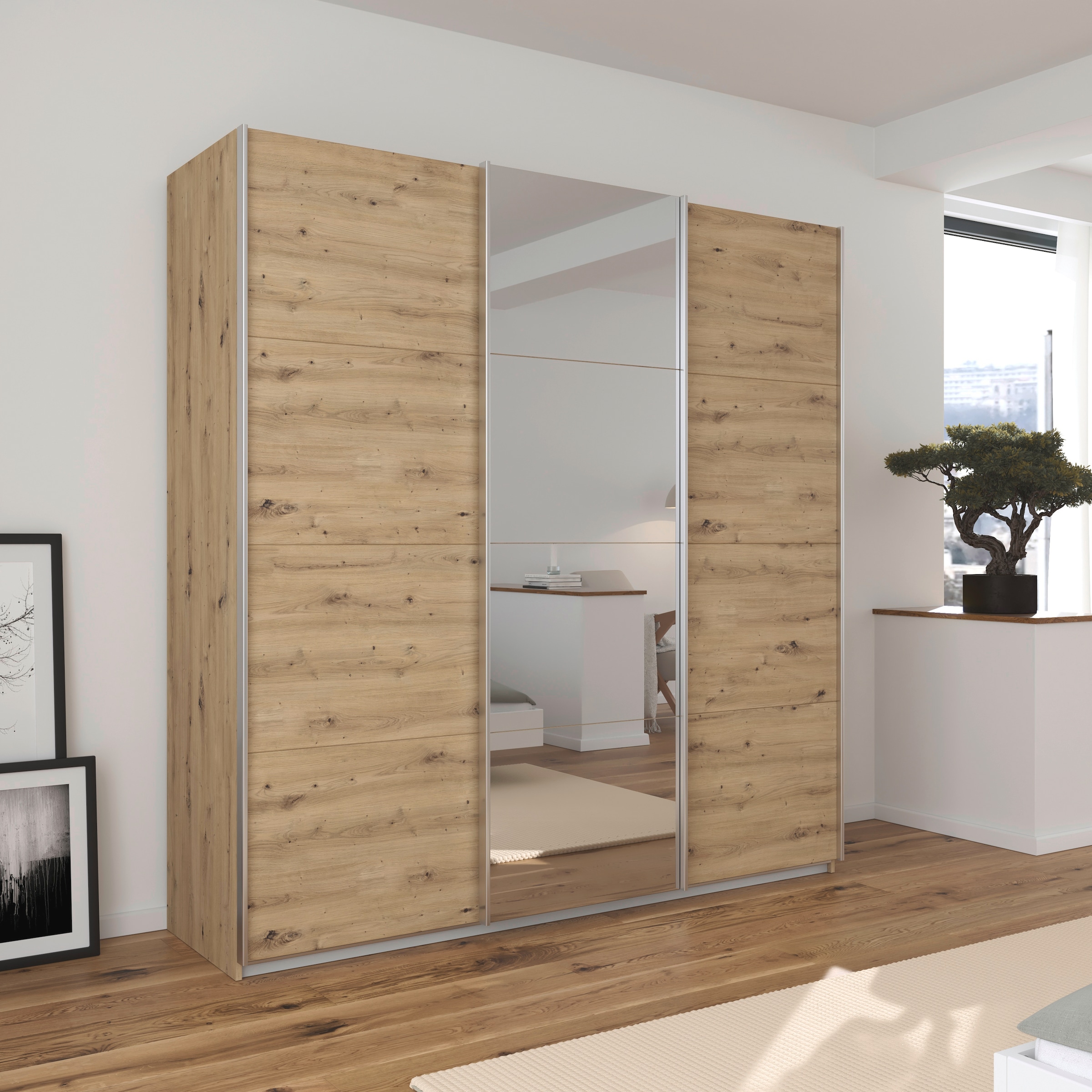 rauch Schwebetürenschrank »Kleiderschrank Schrank Garderobe AGORDO«, Top Innenausstattung, in 4 Breiten und 2 Höhen MADE IN GERMANY