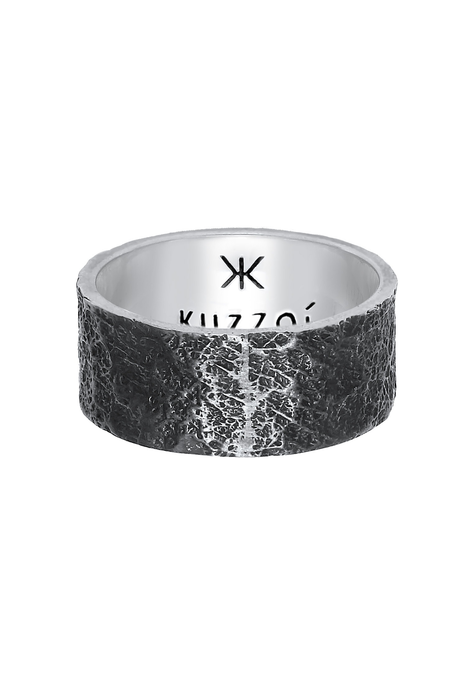 Kuzzoi Fingerring »Ring Herren Bandring Organic Struktur 925 Silber«