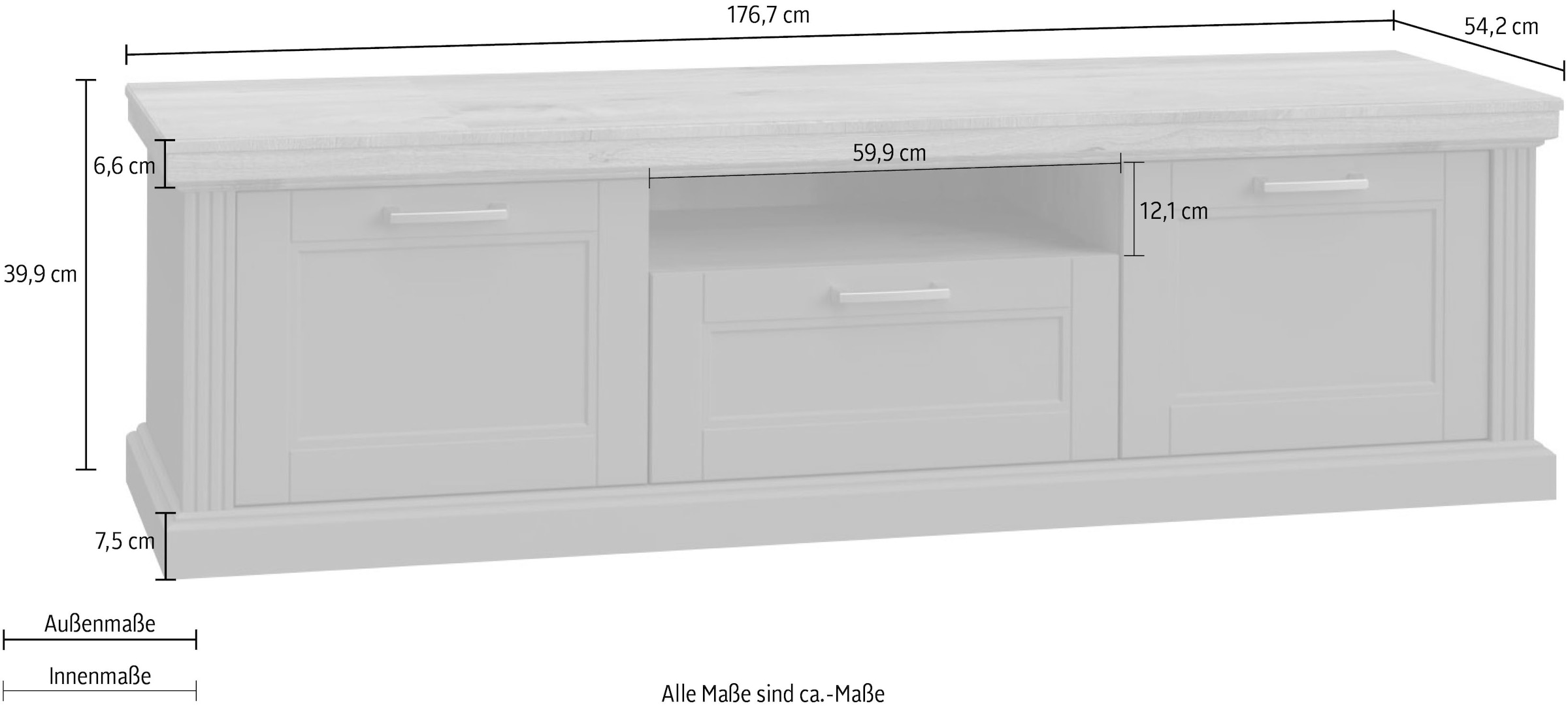 Home affaire TV-Board »Tara«, Fernsehtisch, UV-Lack für hohe Farbbrillianz, mit Soft-Close-Funktion