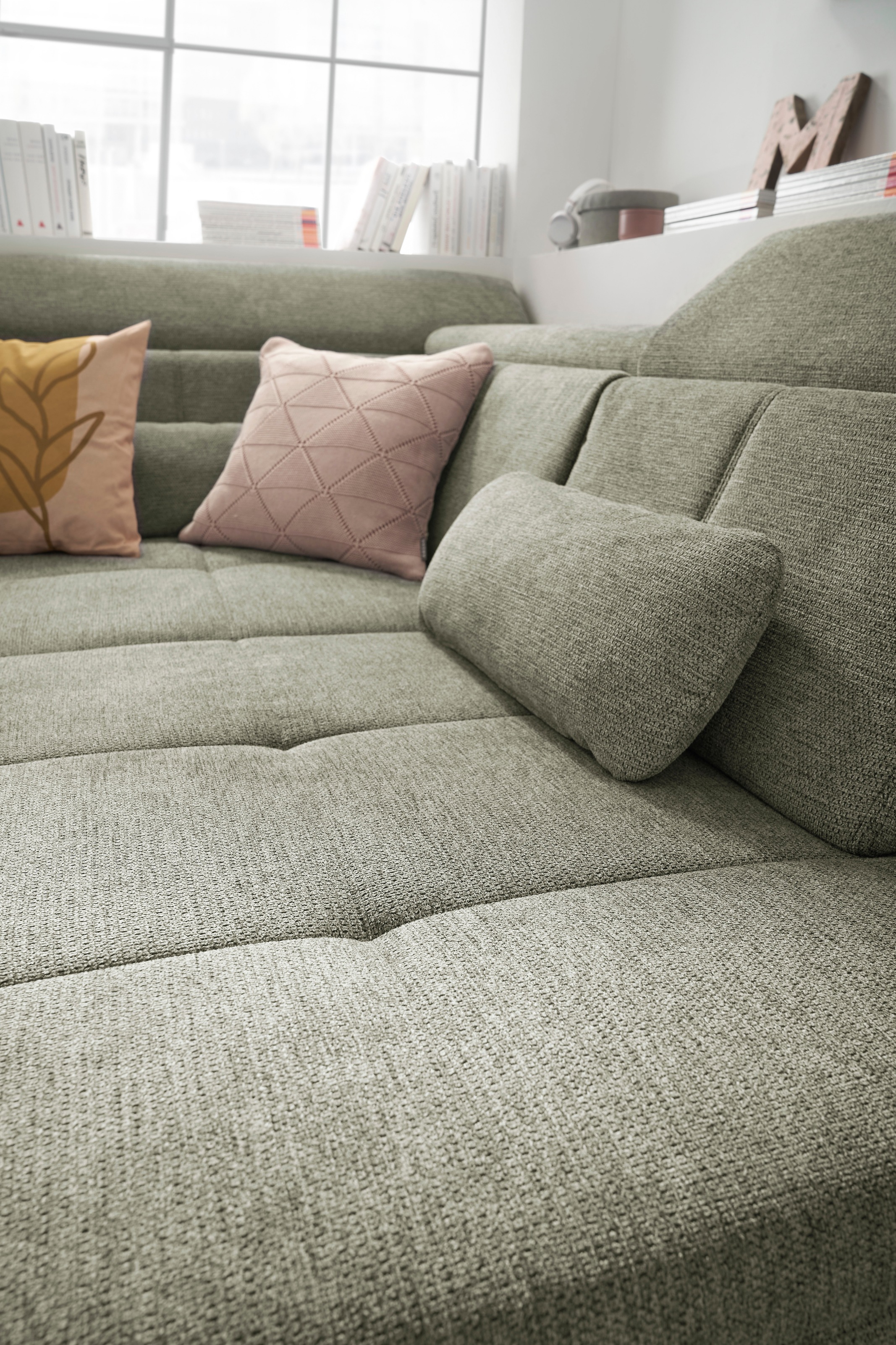 set one by Musterring Ecksofa »SO 3400, Komfortsitzhöhe 47cm oder 49cm, inkl. Sitztiefenverstellung«, verschiedene Funktionen, Kaltschaumpolsterung, Stellmaße 220 x 317 cm