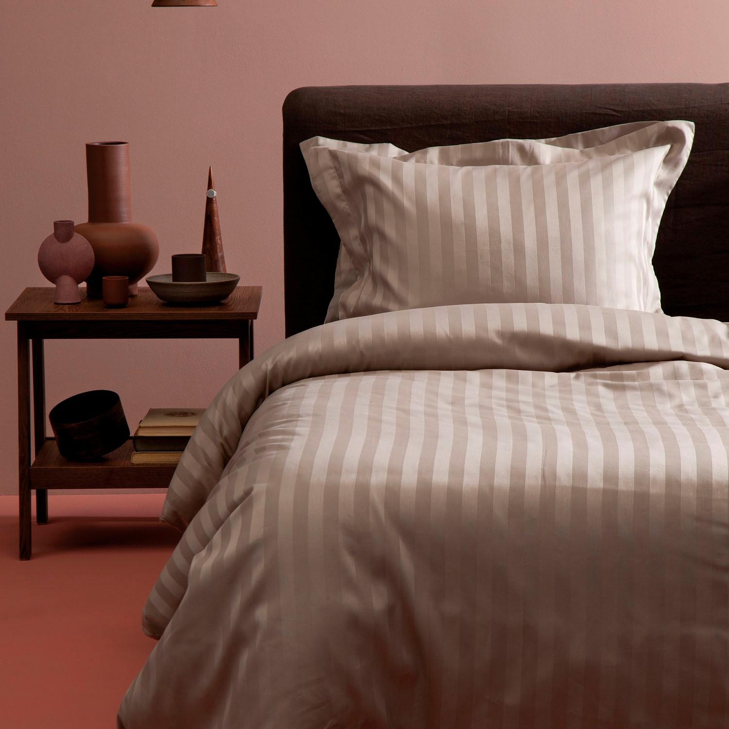 damai Bettwäsche »Streifsatin in Gr. 135x200, 155x220 oder 200x200 cm« 2 Stk. elegante Bettwäsche aus Baumwolle, Bettwäsche mit Reißverschluss