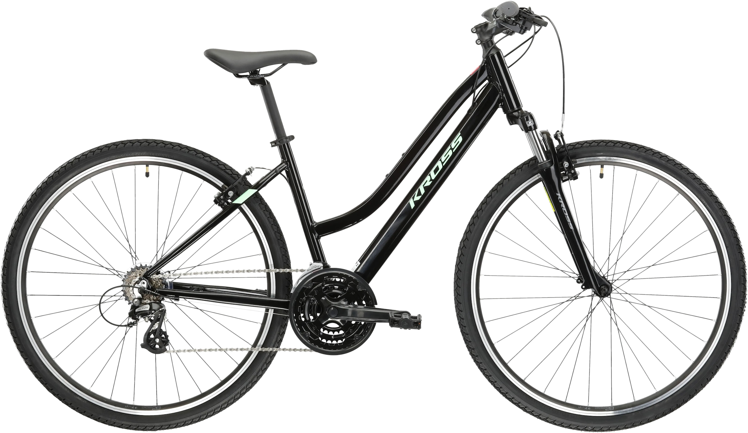 Kross Crossrad »KROSS Crossbike Evado 2.0 28" schwarz 21 Gänge« 21 Gang Shimano Tourney Schaltwerk Kettenschaltung in schwarz, Größe 28 Zoll (71,12...