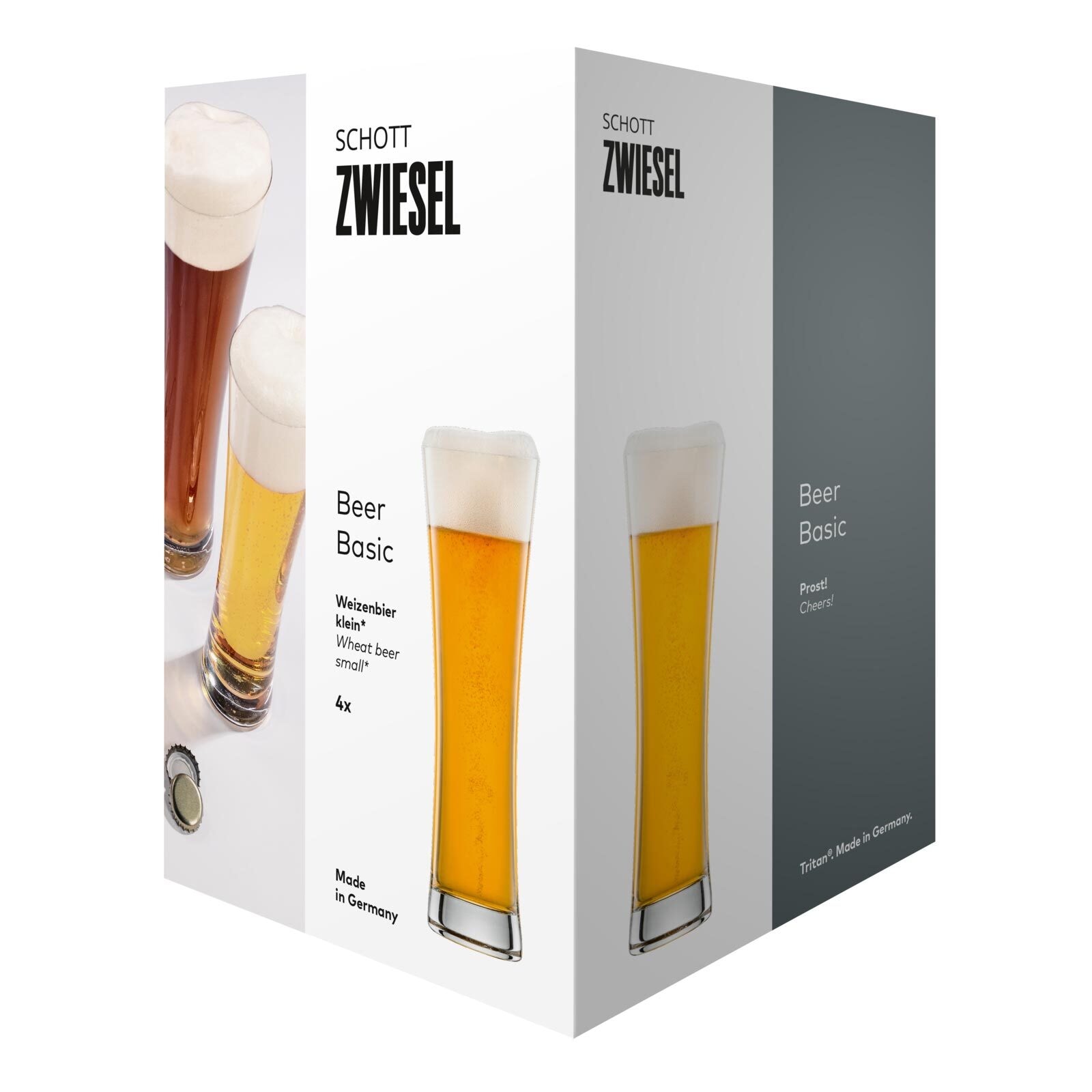 SCHOTT-ZWIESEL Bierglas »Weizenbiergläser Beer Basic 300 ml 4er Set transparent«