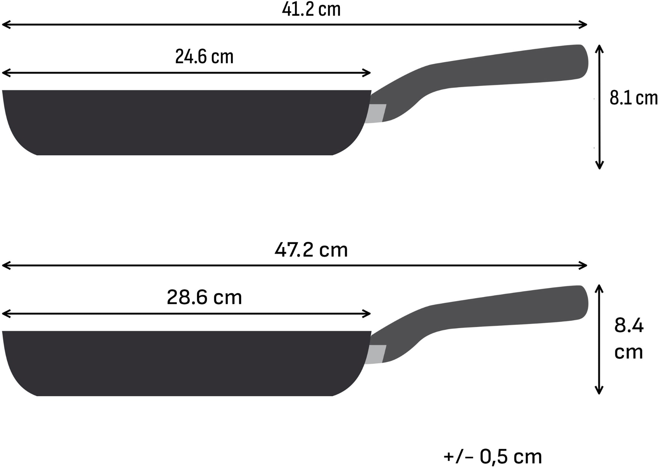 Tefal Pfannen-Set »Excell'Cook« Aluminium Set, je 1 Pfanne 24/28 cm, 2 tlg. leistungsstarke Antihaftbeschichtung, Induktion, metallspatelsicher