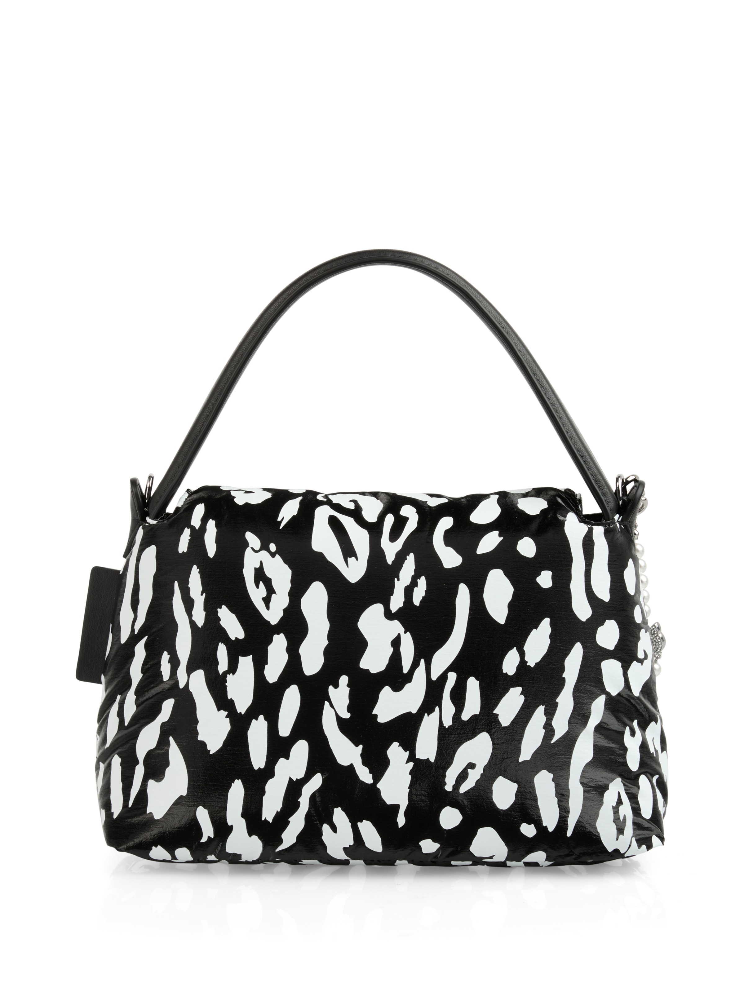 Marc Cain Schultertasche Damen Umhängetasche, Handtasche mit Zierkette und Anhänge