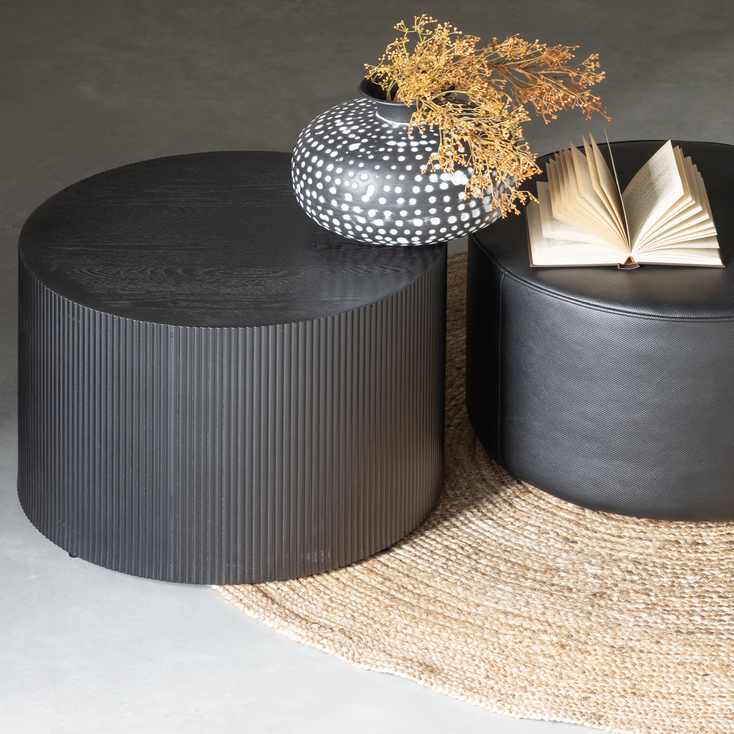 WOOOD Beistelltisch »Sanne aus lackiertem MDF, rund und hohl Ø60x40 cm« Tragkraft 20 kg, Wandstärke 1 cm, Unterseite geschlossen
