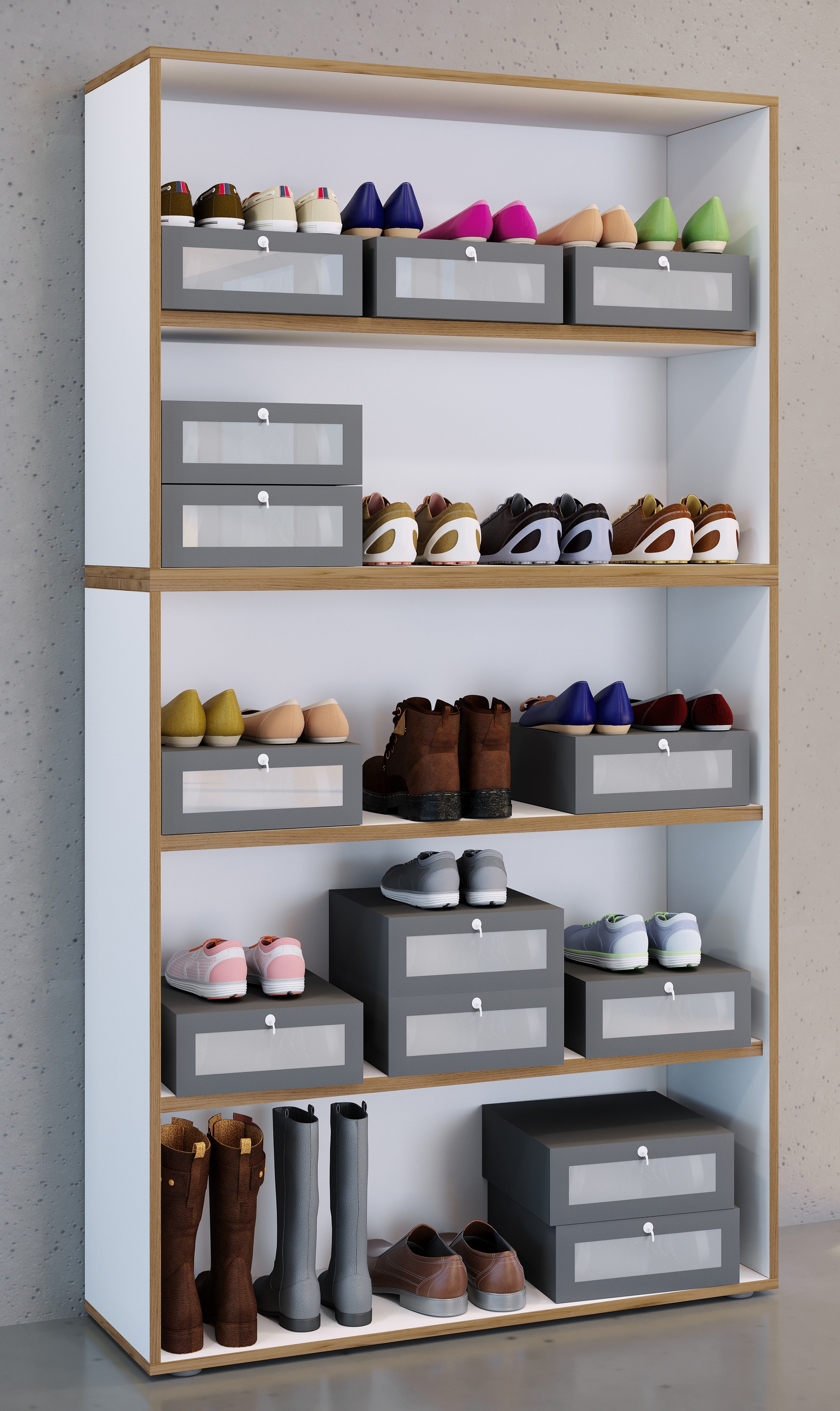 VCM Aktenregal »VCM Holzregal stehend | platzsparender Aktenschrank | Maße ca. B. 100 x H. 183 x T. 33 cm | Elegantes Regal | Büroregal ¿ Salia 5fach B. 100 cm«