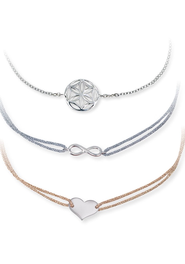 Engelsrufer Armband Set »SET LEBENSBLUME INFINITY/UNENDLICHKEITSSCHLEIFE HERZ, ERSET-13«, (Set, 3 tlg.)