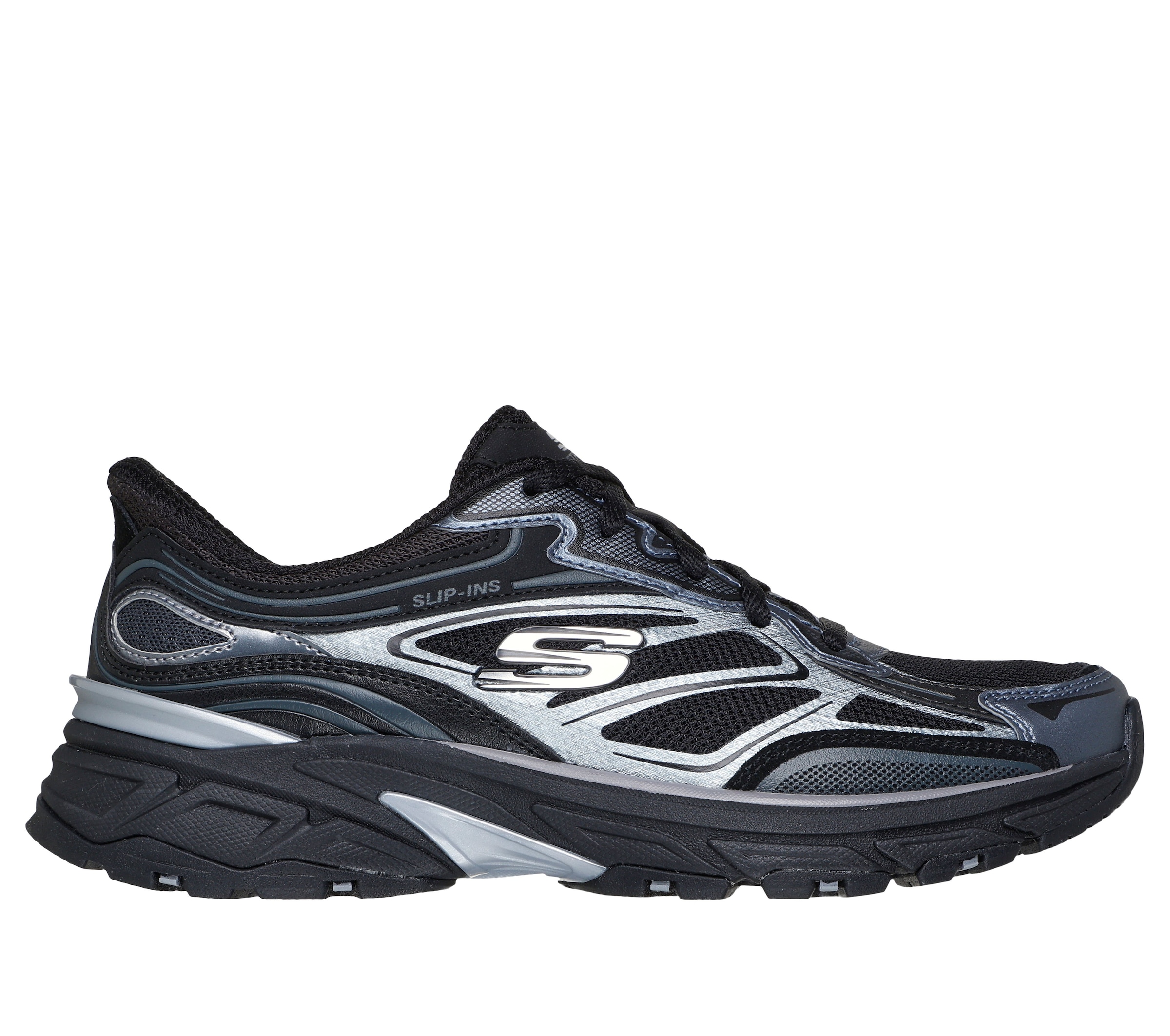 Skechers Slip-On Sneaker »STAMINA SPORT«, Retro Sneaker, Schnürschuh mit Metallic-Besätzen