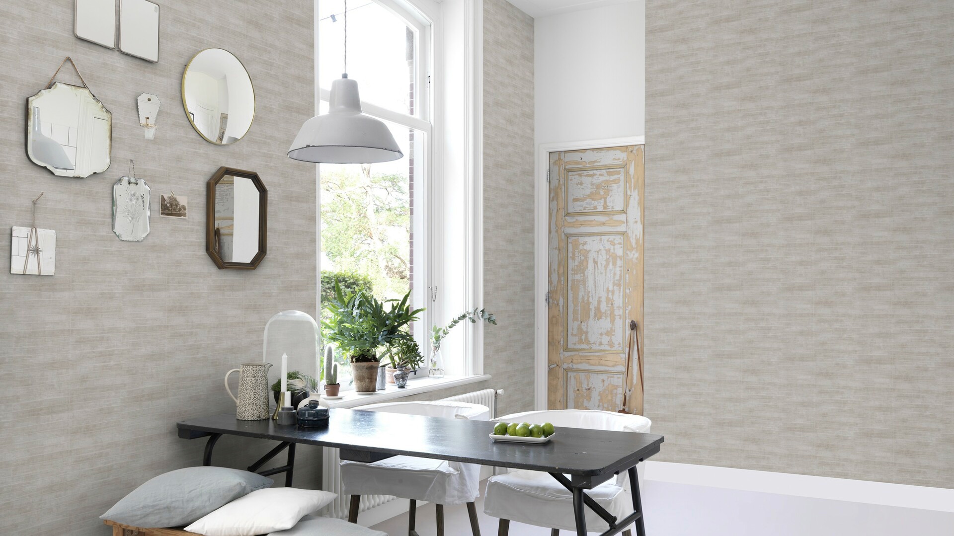 Rasch Vliestapete »Club« Lederoptik | quergestreift | unifarben mit Farbeinsatz gut lichtbeständig, hochwaschbeständig