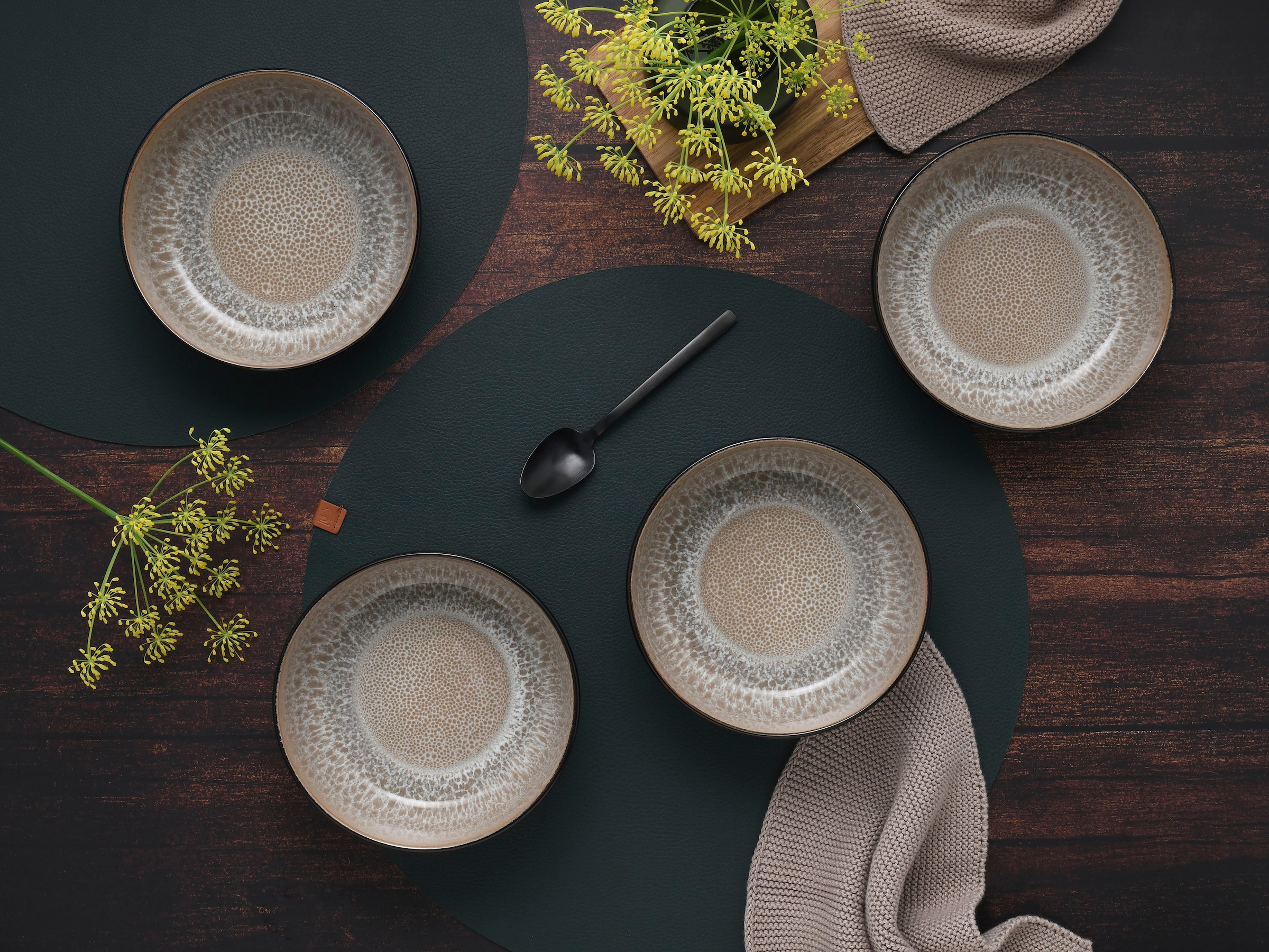 my home Müslischale »modernes Schüssel-Set Nydala, Geschirr-Set, Bowl«, 6 tlg., aus Steinzeug, hohe Haltbarkeit, spülmaschinengeeignet & mikrowellengeeignet