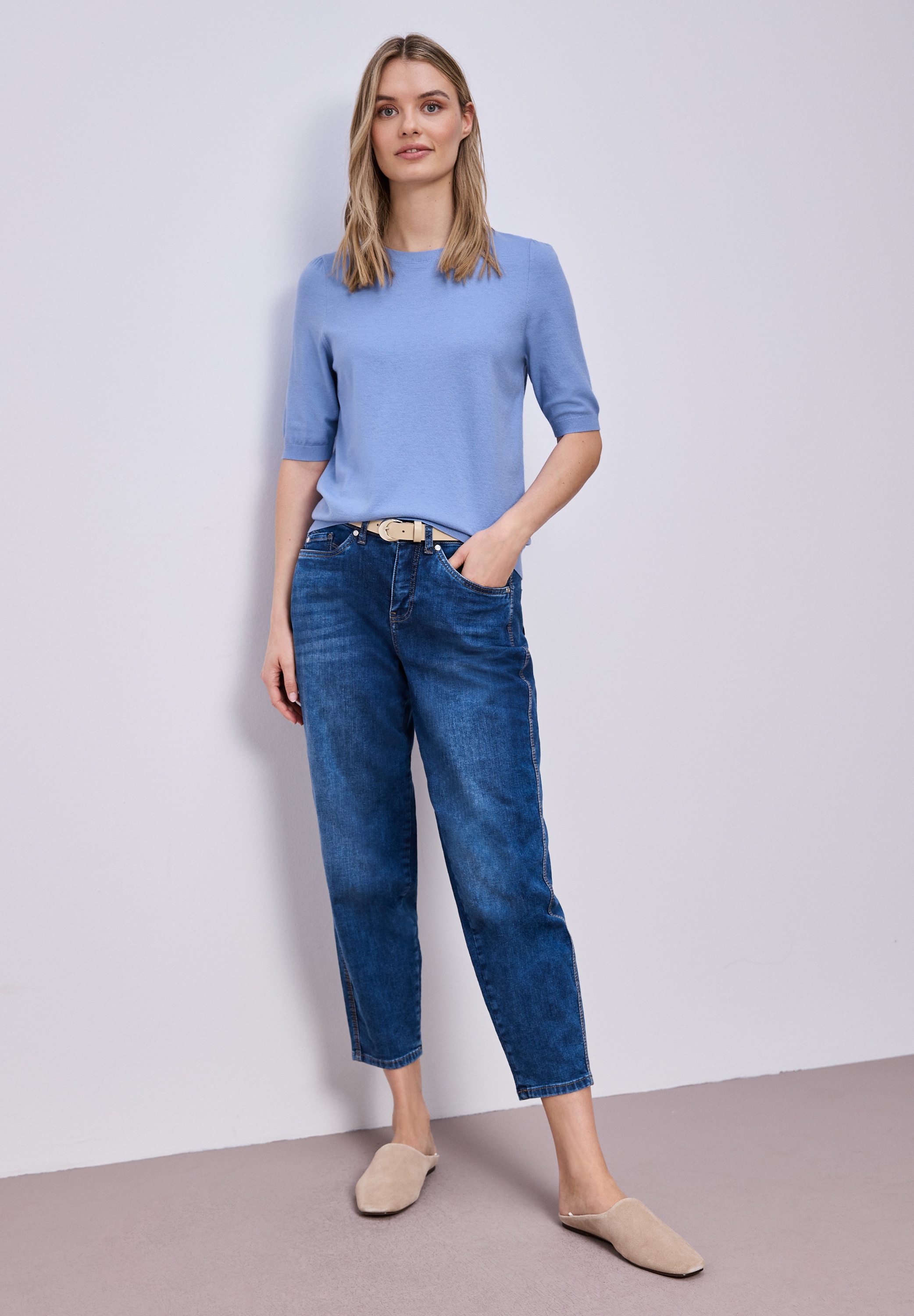 STREET ONE Strickpullover mit kurzen Puffärmeln