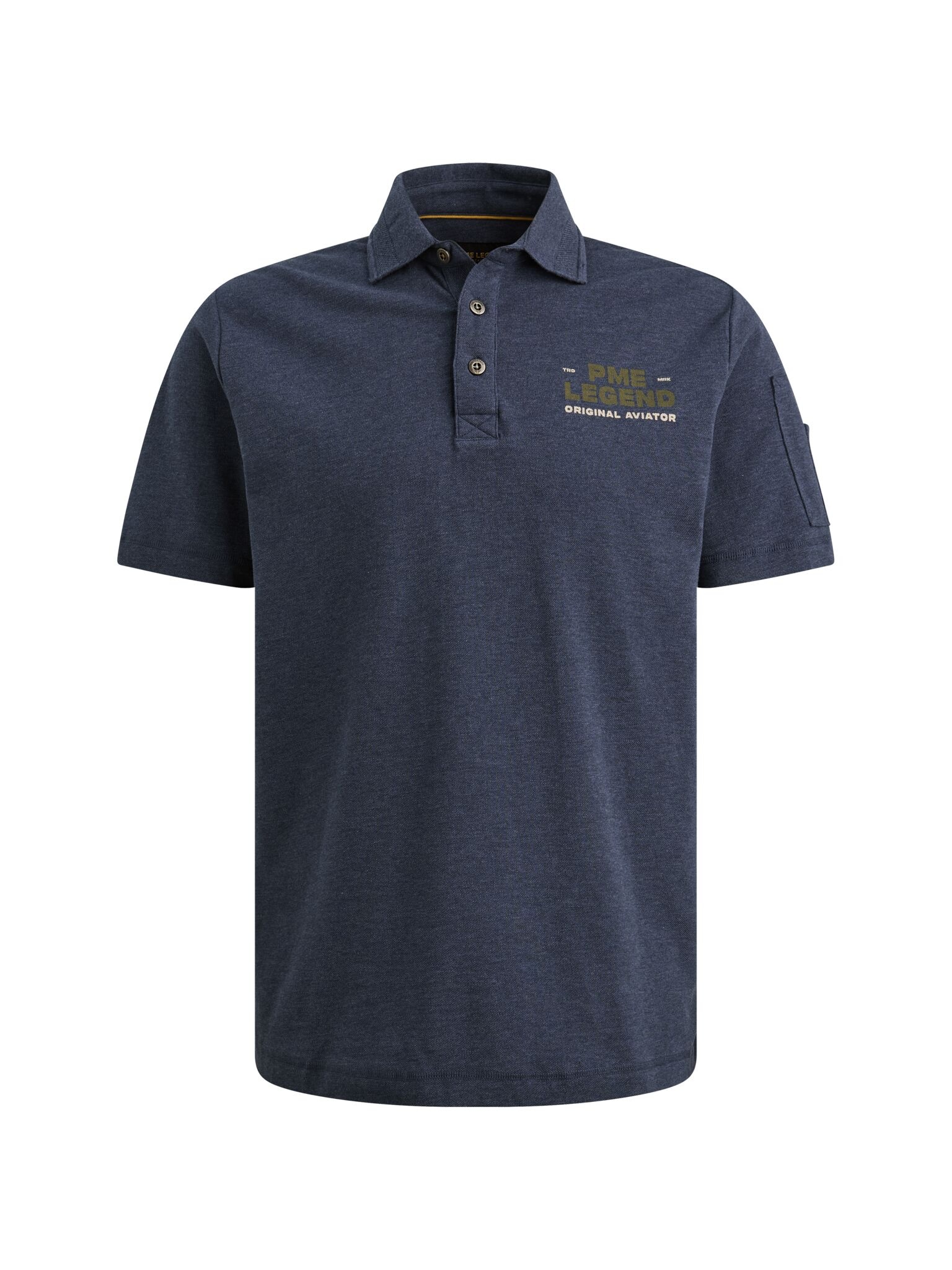 PME LEGEND Poloshirt Aufgesetzte Ärmeltasche mit Marken- Label