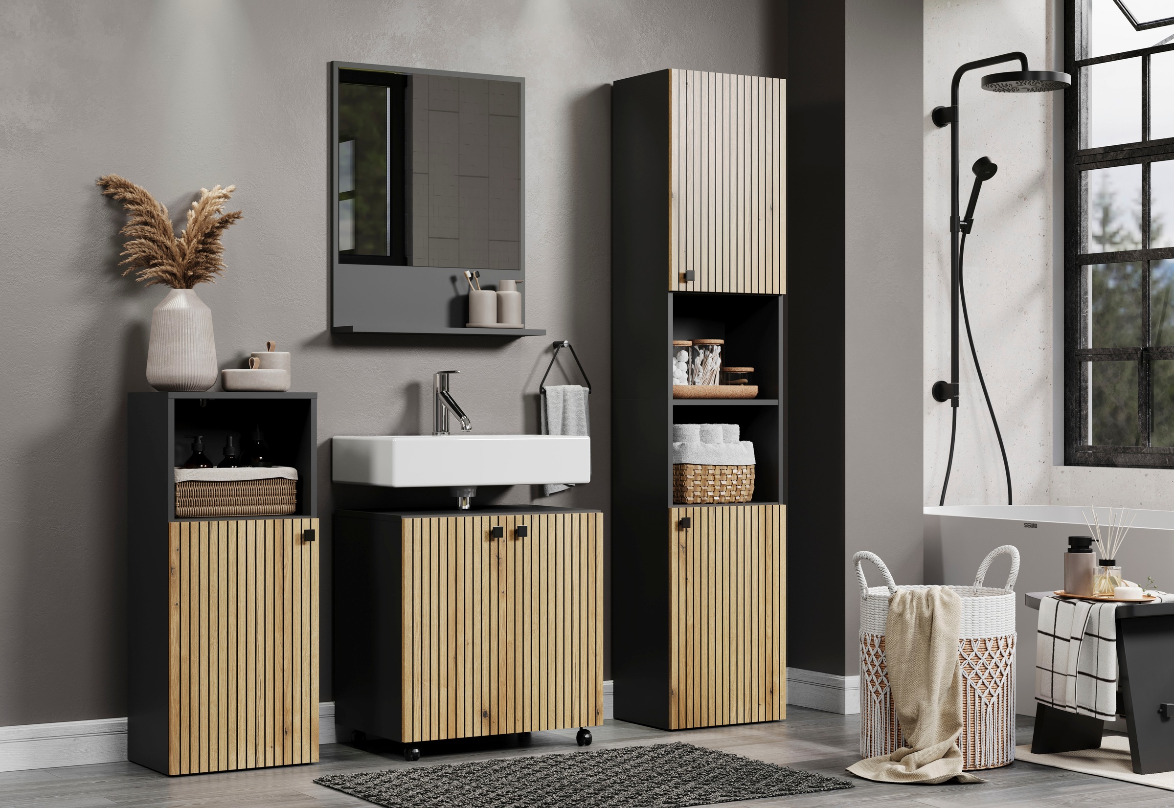 welltime Unterschrank »Amrum« Standschrank mit 1 Tür & 1 Fach - (B/T/H) 40/31/95 cm