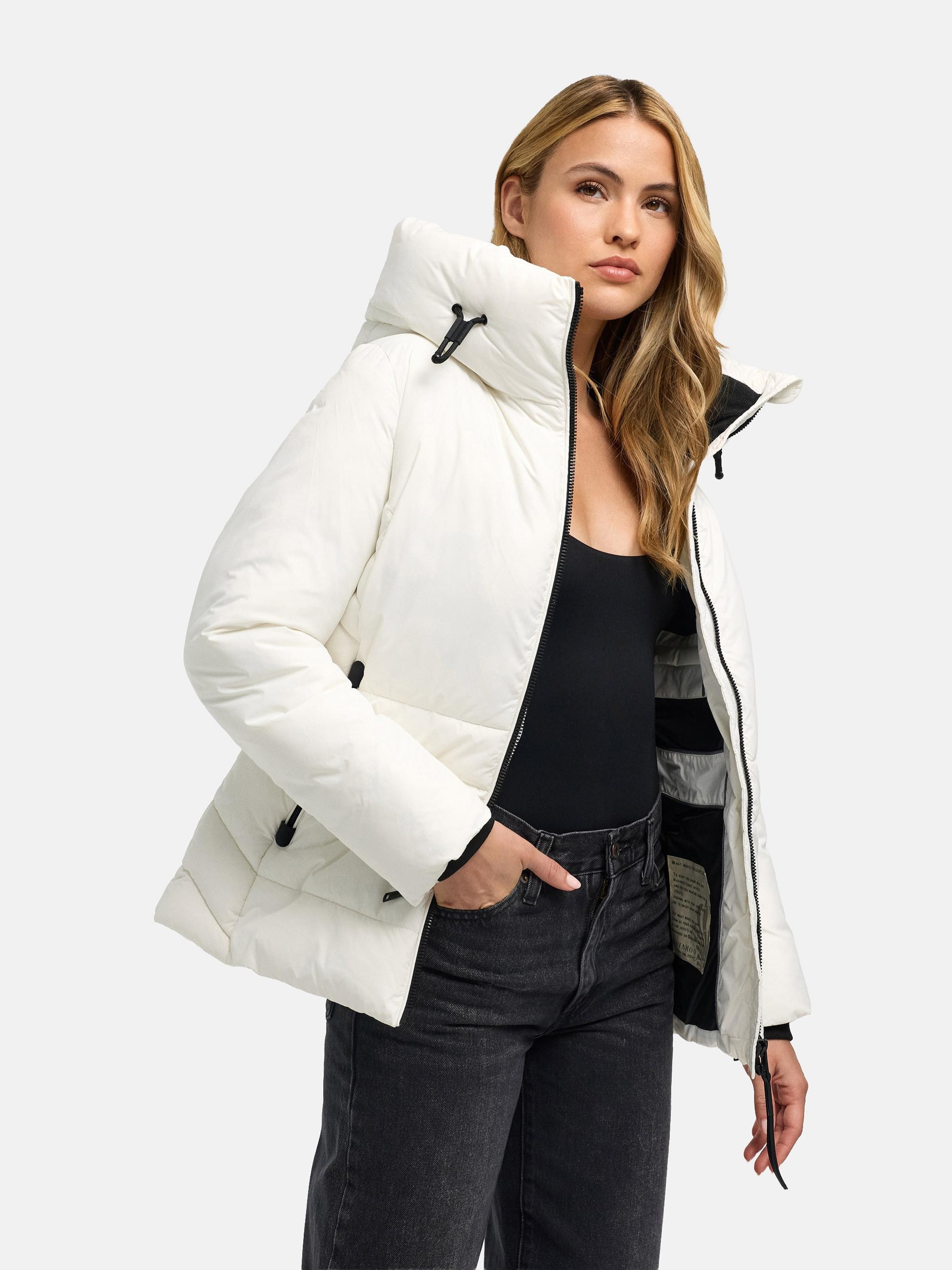 Navahoo Outdoorjacke »Outdoorjacke Waldengel XIV« mit Kapuze Damen Winter Steppjacke mit Kapuze und Kordelzug