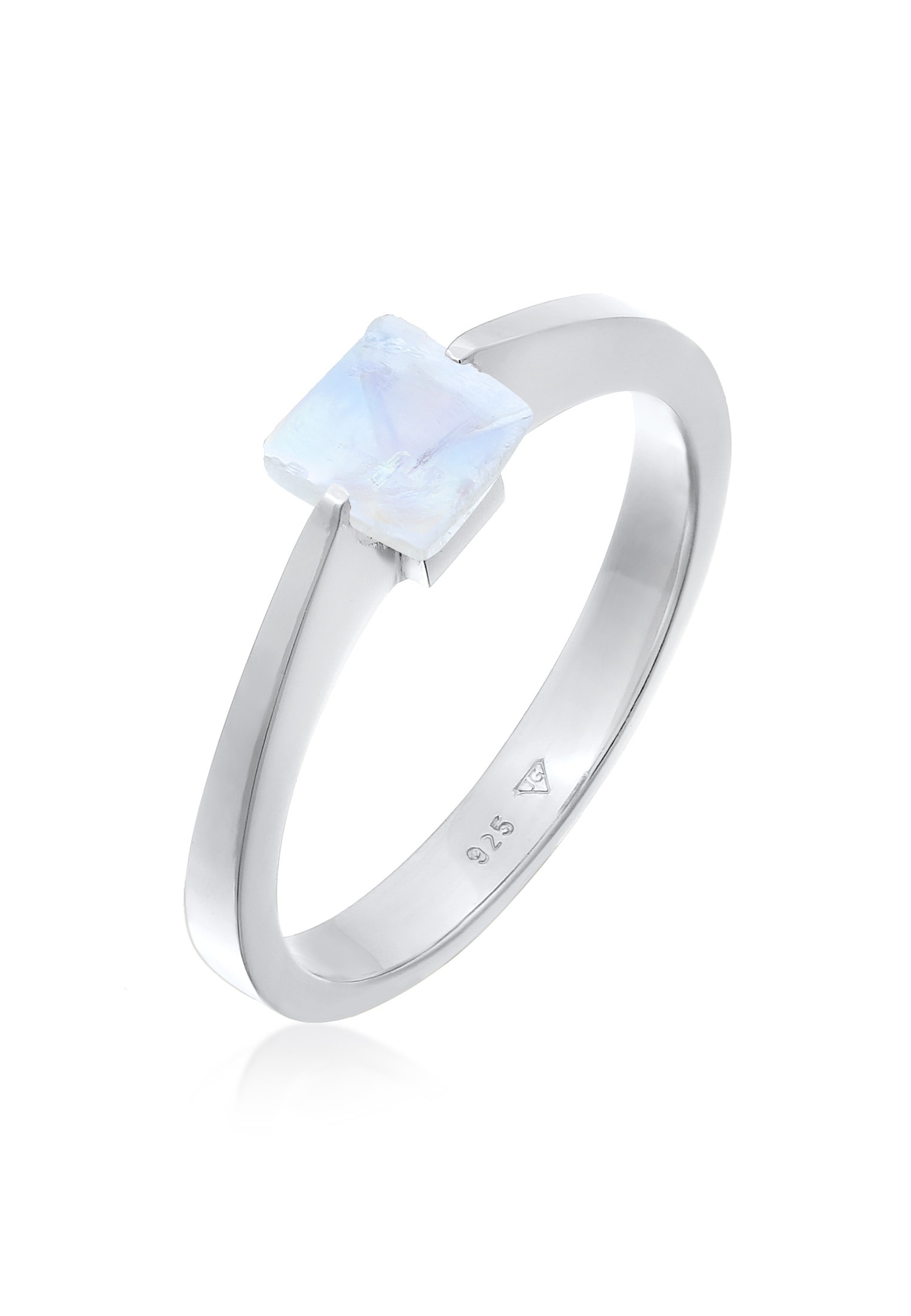 Elli Premium Fingerring »Ring Solitär Edelstein Viereck Klassik 925 Silber«