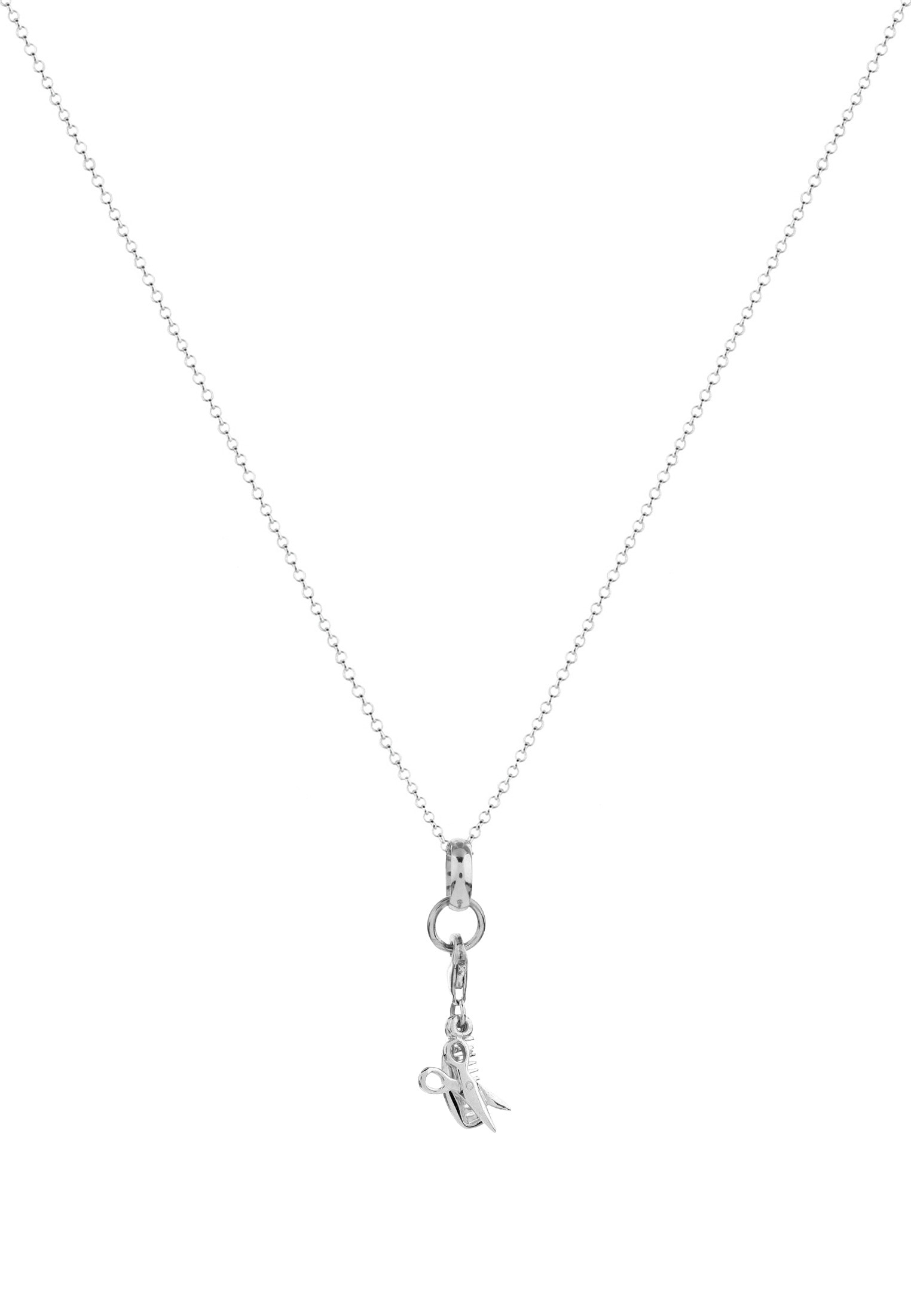 Nenalina Lange Kette »Halskette Kamm Schere Symbol Charm Anhänger 925 Silber«