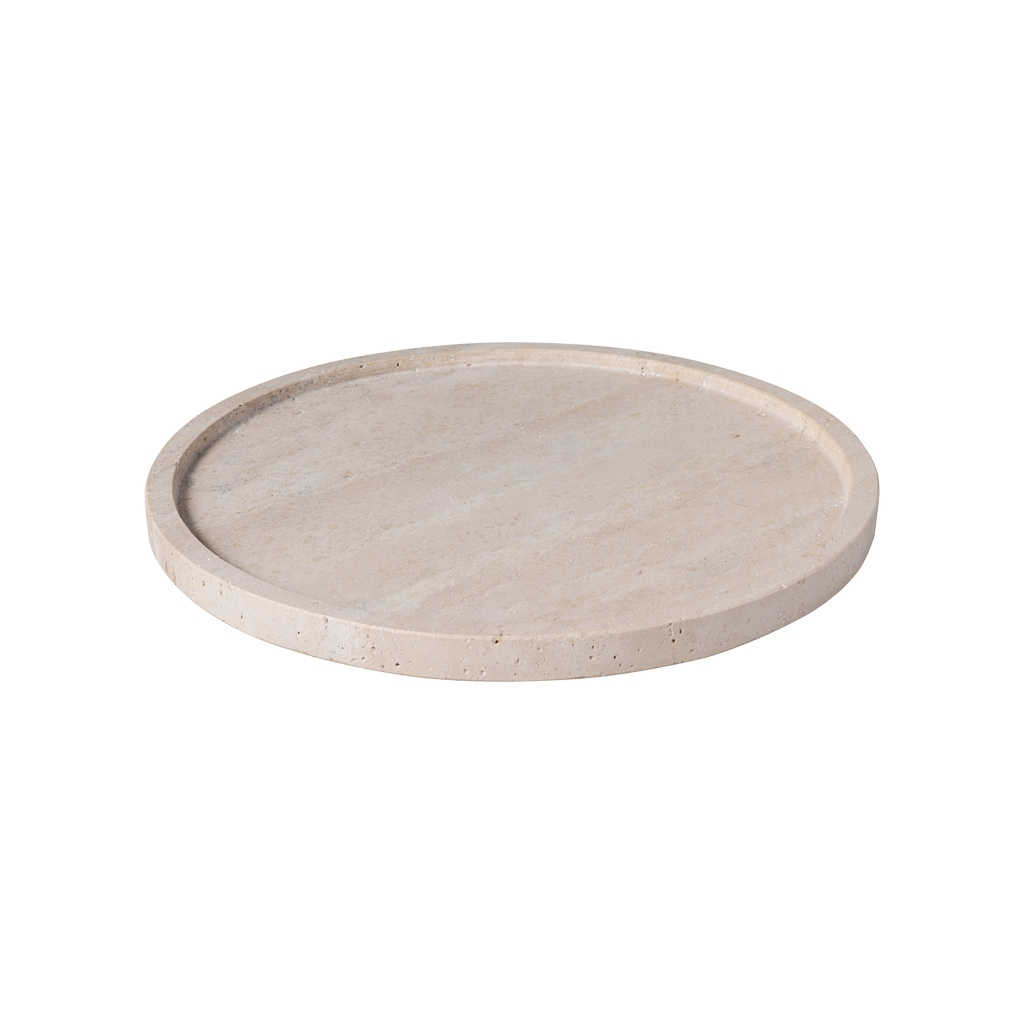 Villeroy & Boch Servierplatte »Servierteller Manufacture Travertine ø 24,5 cm beige« Handarbeit