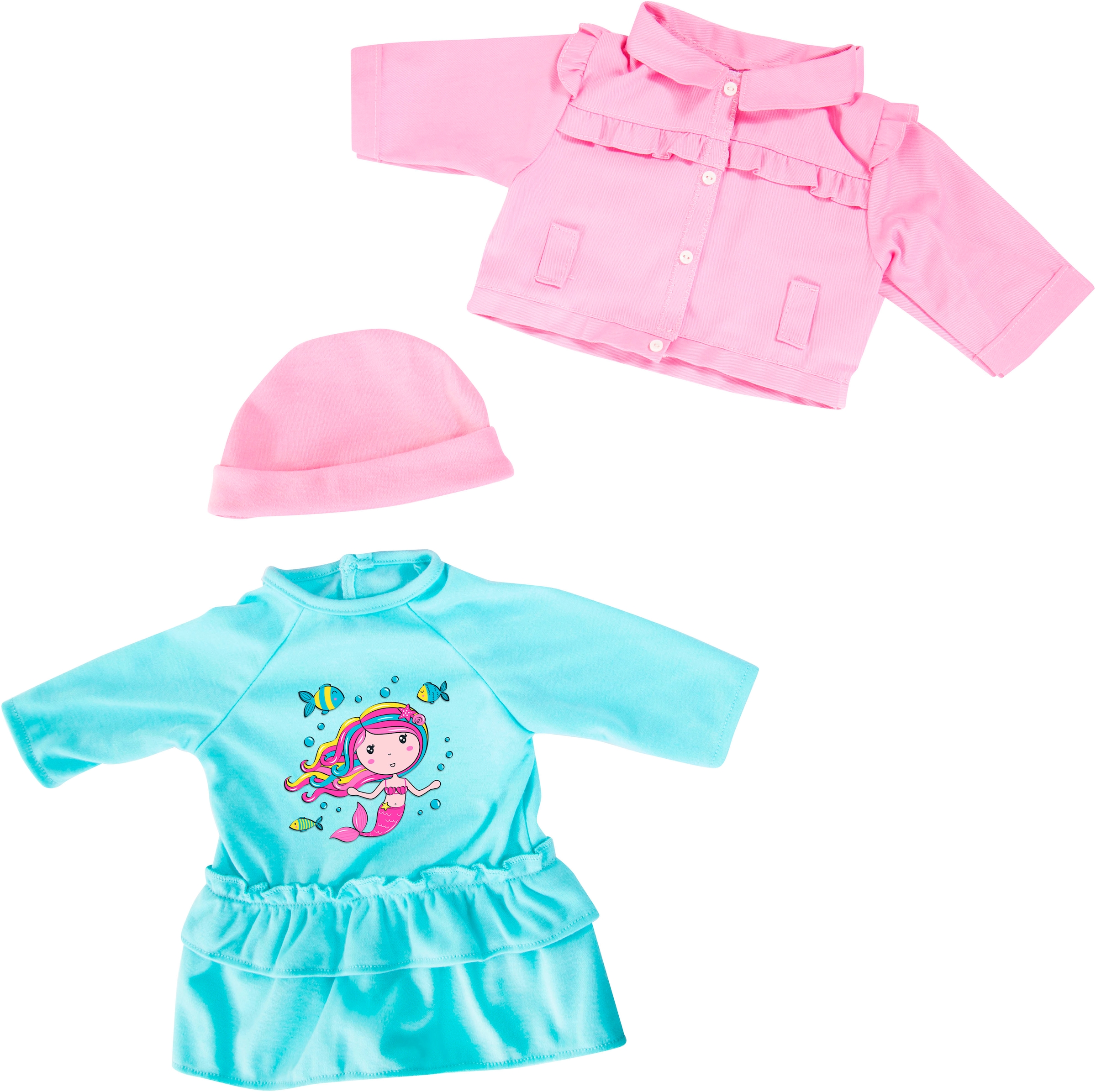 Puppenkleidung »Kleid/Jacke bl. 38 cm«, (Set, 3 tlg.)