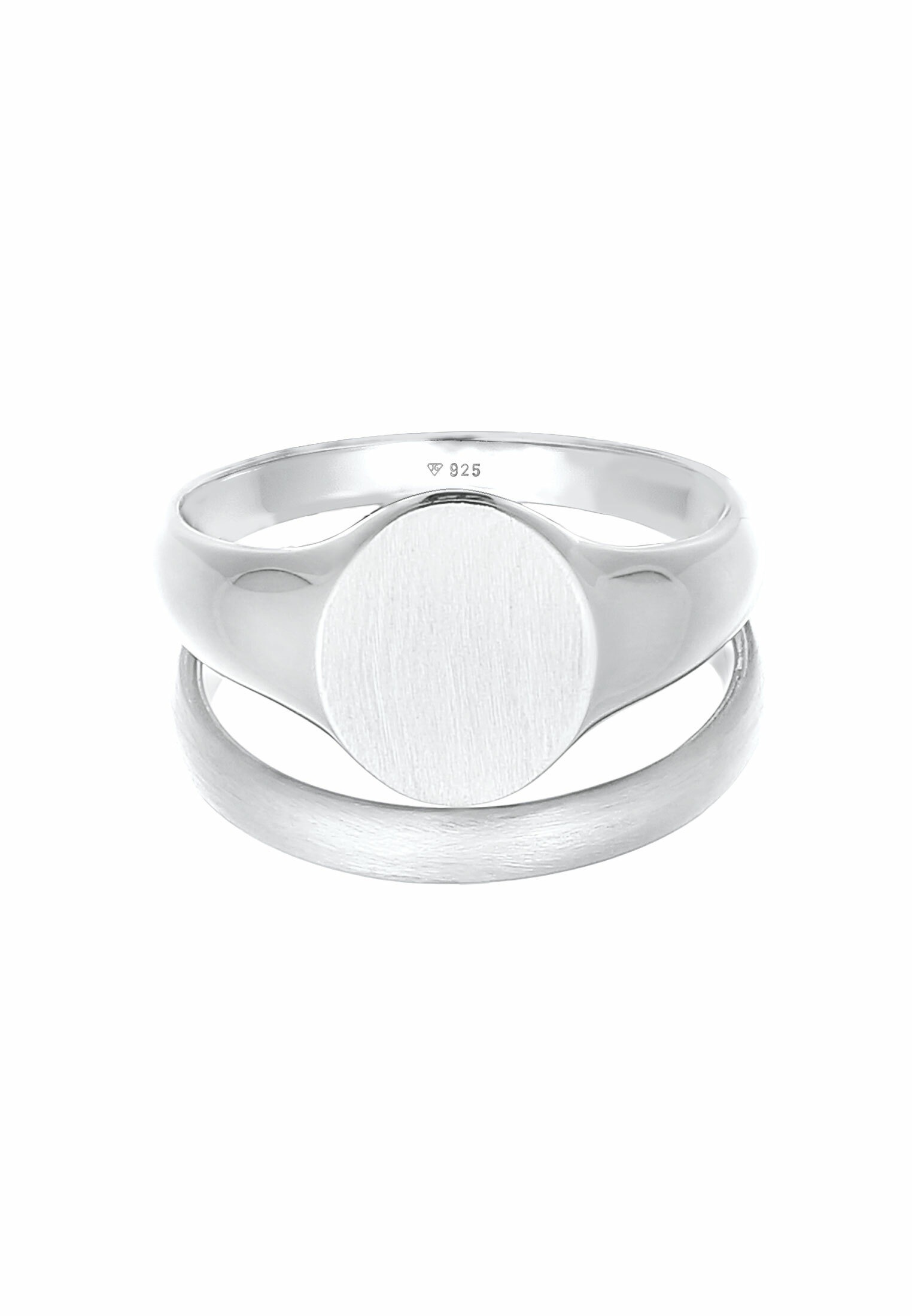 Kuzzoi Siegelring »Ring Herren Siegelring Basic Bandring 2er Set 925 Silber«