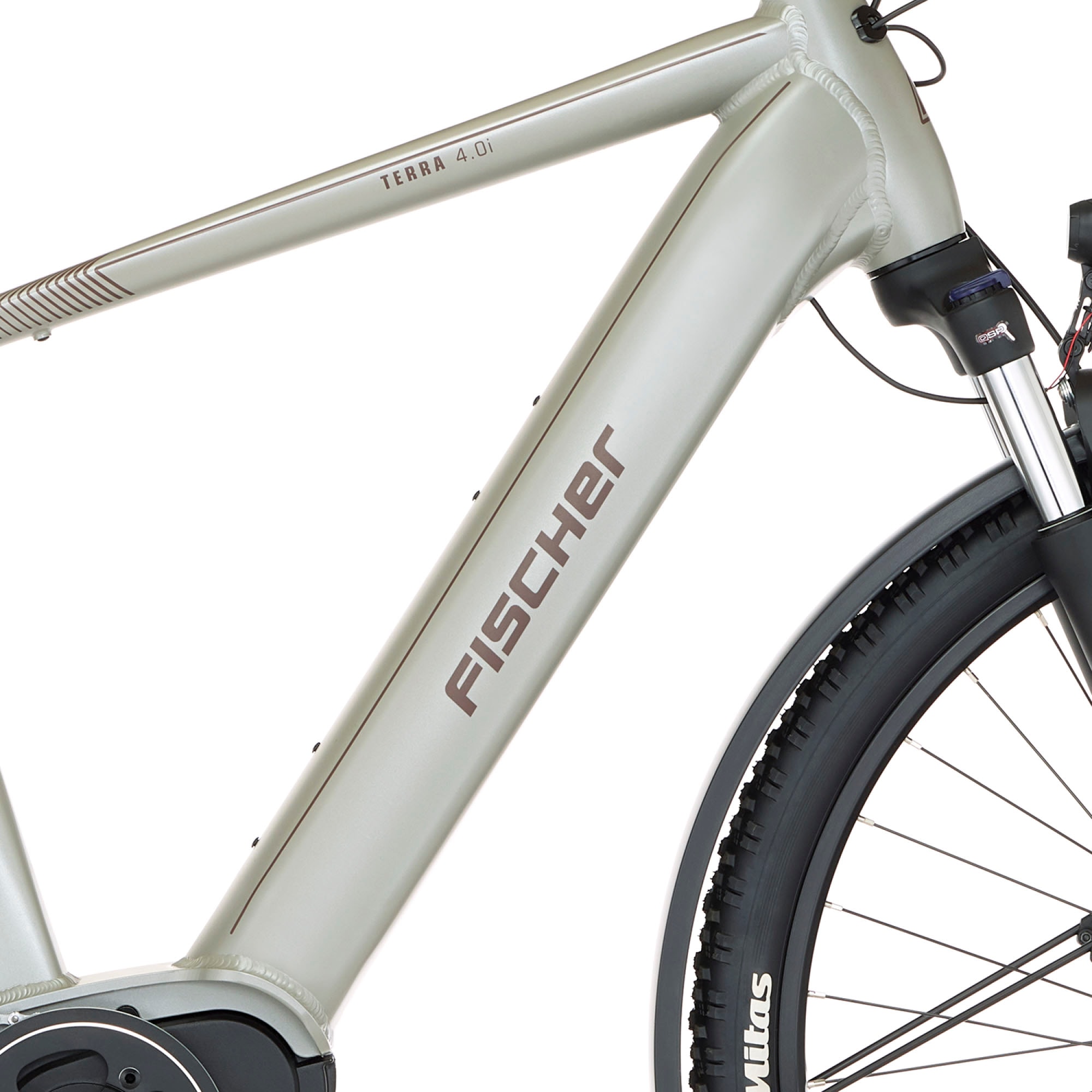 FISCHER Fahrrad E-Bike »TERRA 4.0i 55«, 10 Gang, Shimano, Deore, Mittelmotor 250 W, (mit Fahrradschloss), Pedelec, Elektrofahrrad für Damen u. Herren