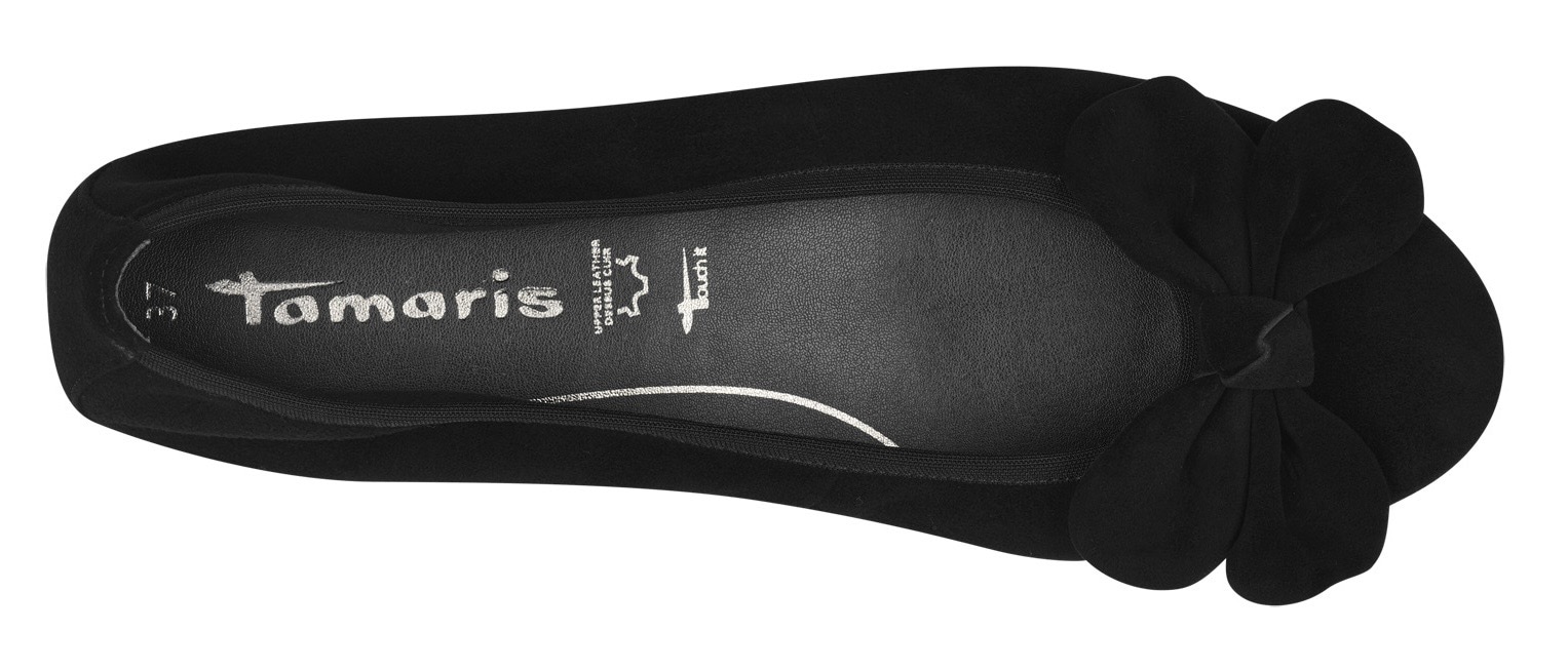 Tamaris Ballerina, Blockabsatz, Businessschuh, Schlupfschuh hat eine schmale Form