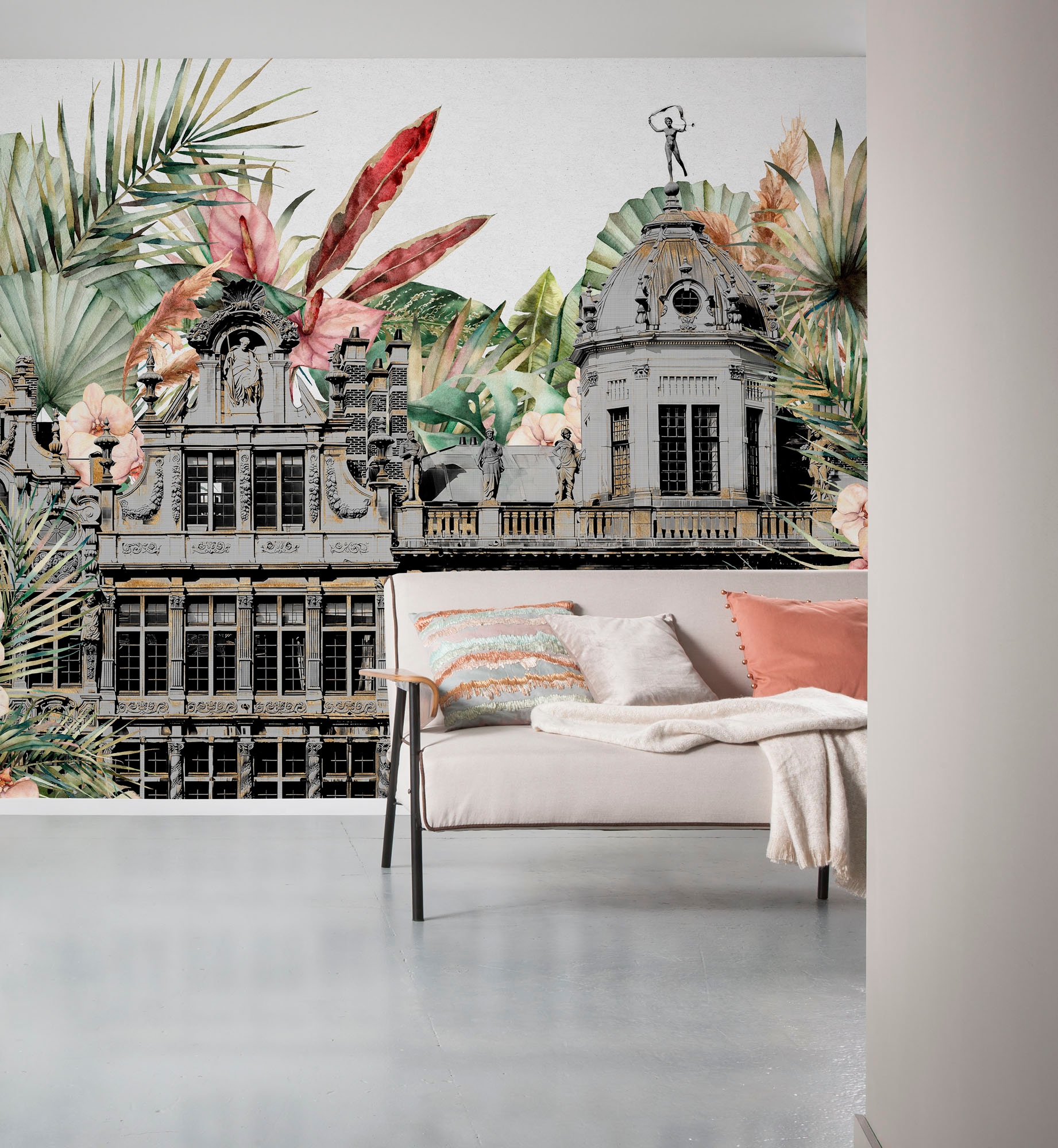 Komar Fototapete »Vlies Fototapete - Tropical Palace - Größe 300 x 250 cm«, bedruckt