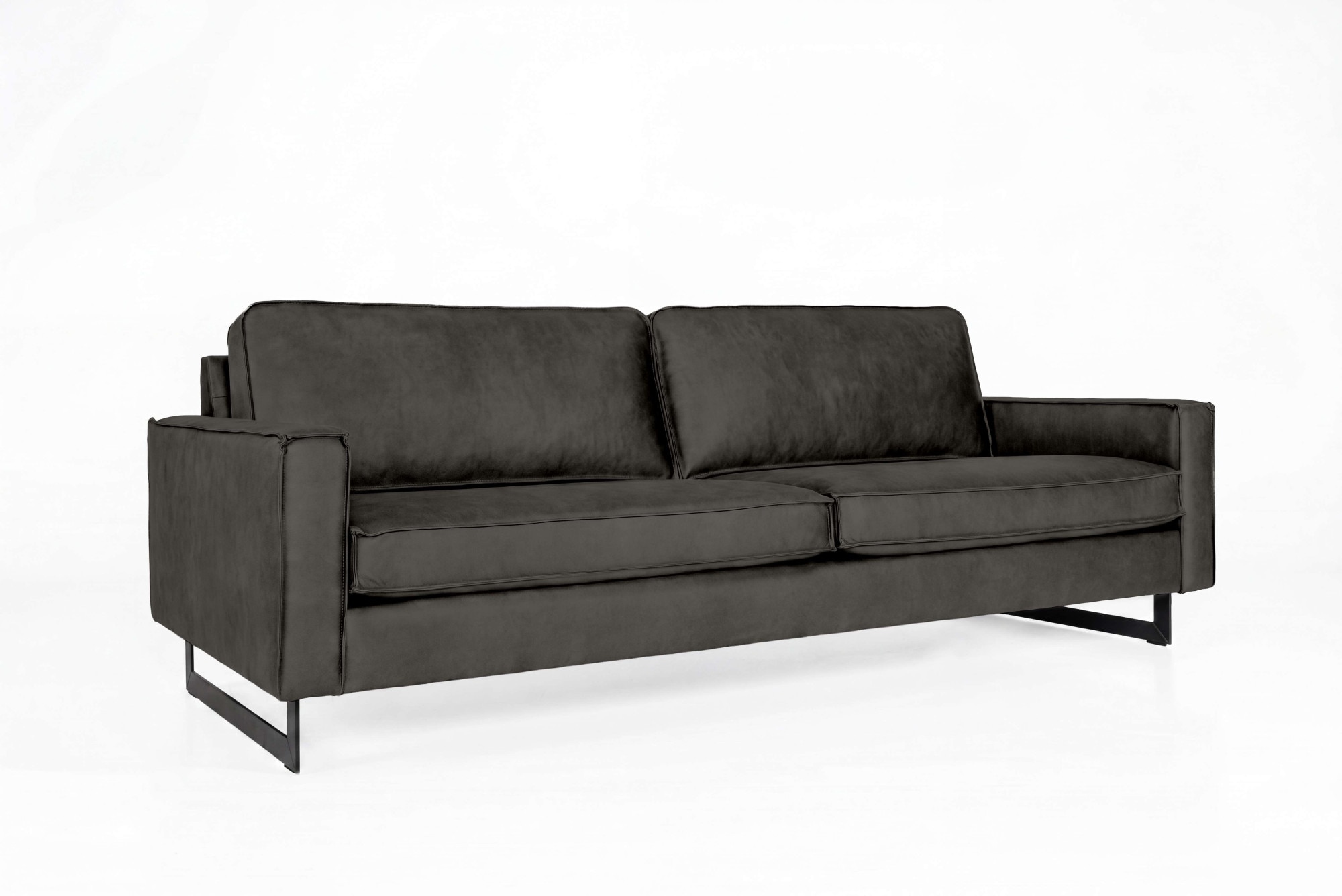 OTTO home 3-Sitzer »Maxi-Ausführung Pinto, 236 cm, Cord, Chenille, Lederoptik« mit Keder, schwarze Metallfüße, Wellenunterfederung